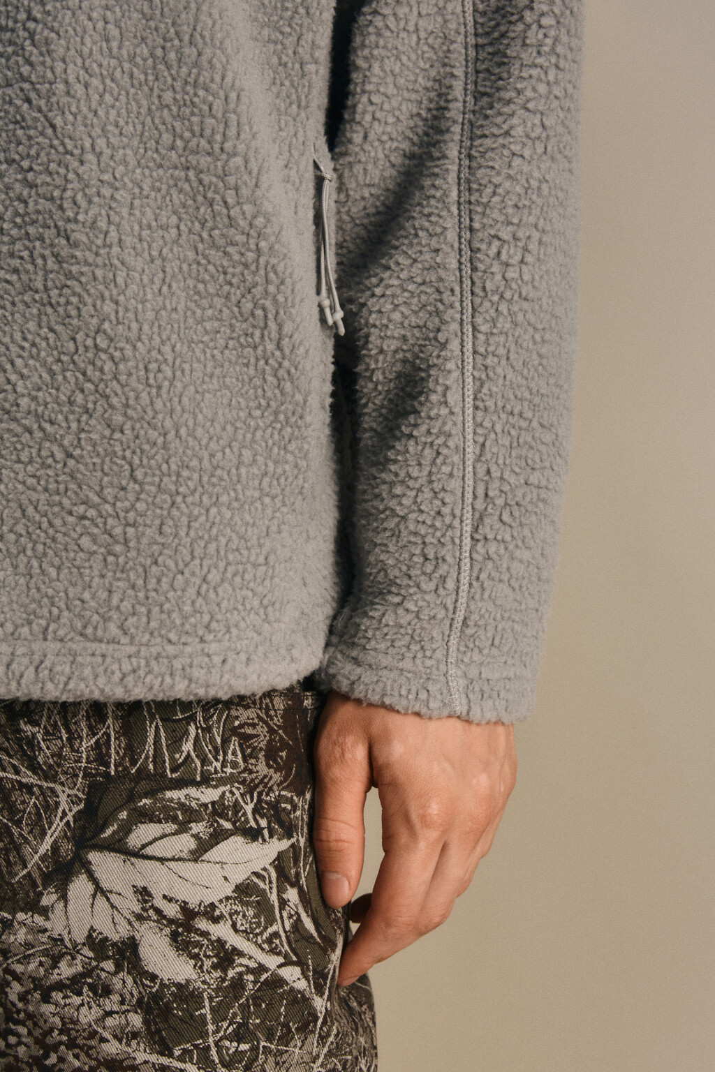 Худи флисовая с капюшоном-балаклавой - цвет серый - 8