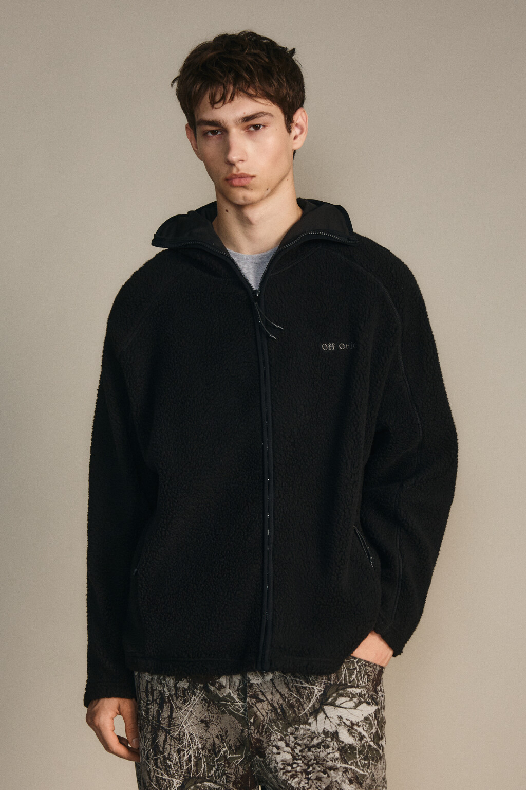 Худи флисовая с капюшоном-балаклавой - цвет черный - 3