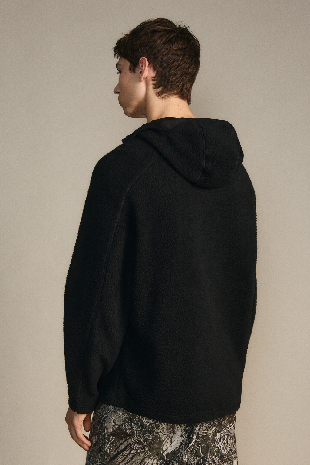 Худи флисовая с капюшоном-балаклавой - цвет черный - 4