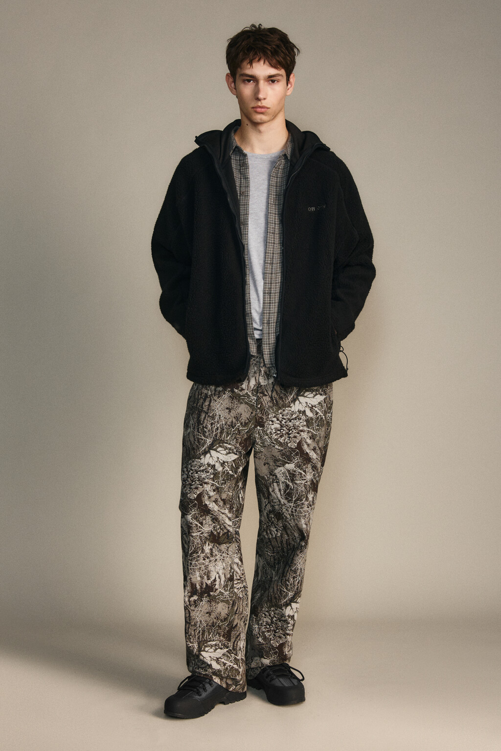 Худи флисовая с капюшоном-балаклавой - цвет черный - 5