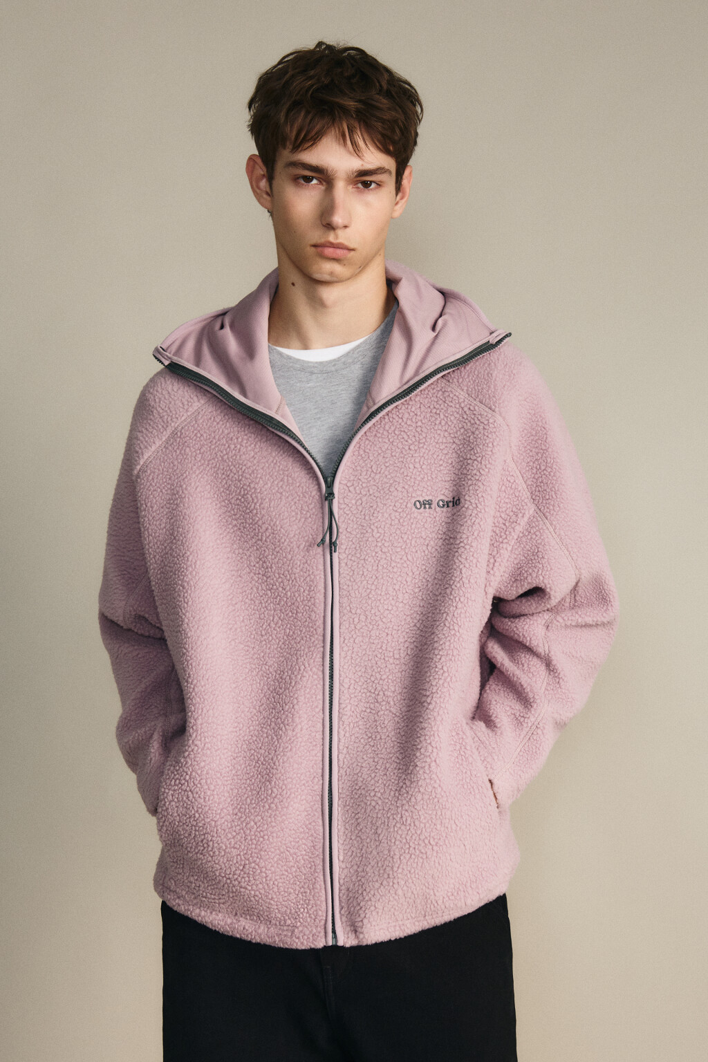 Худи флисовая с капюшоном-балаклавой - цвет розовый - 4