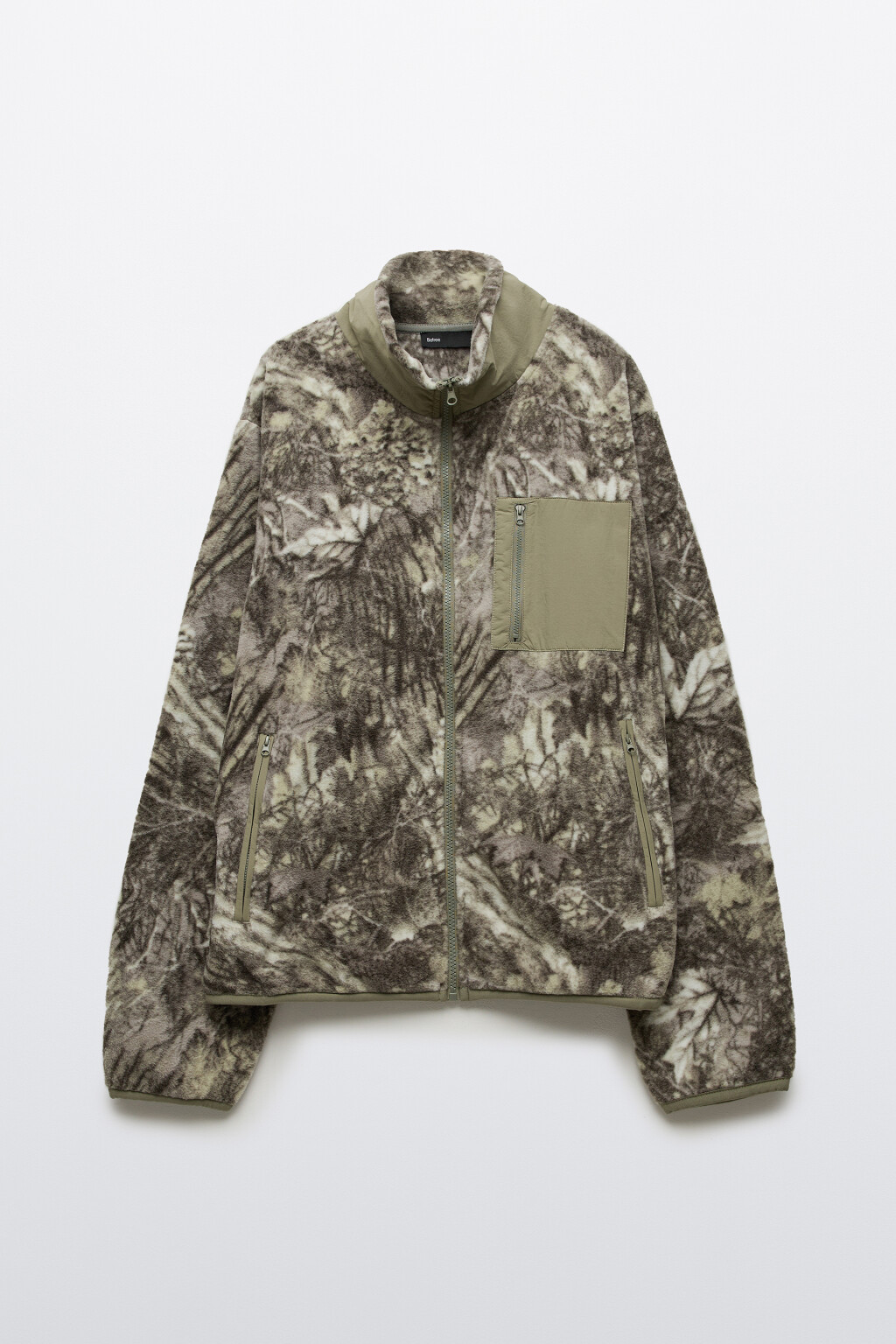 Толстовка на молнии флисовая с принтом - цвет серый - 9