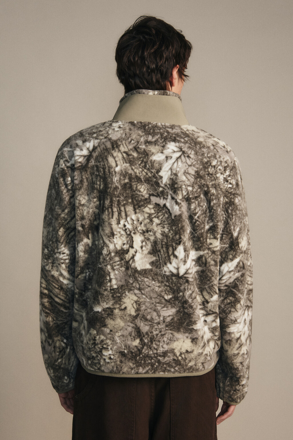 Толстовка на молнии флисовая с принтом - цвет серый - 4