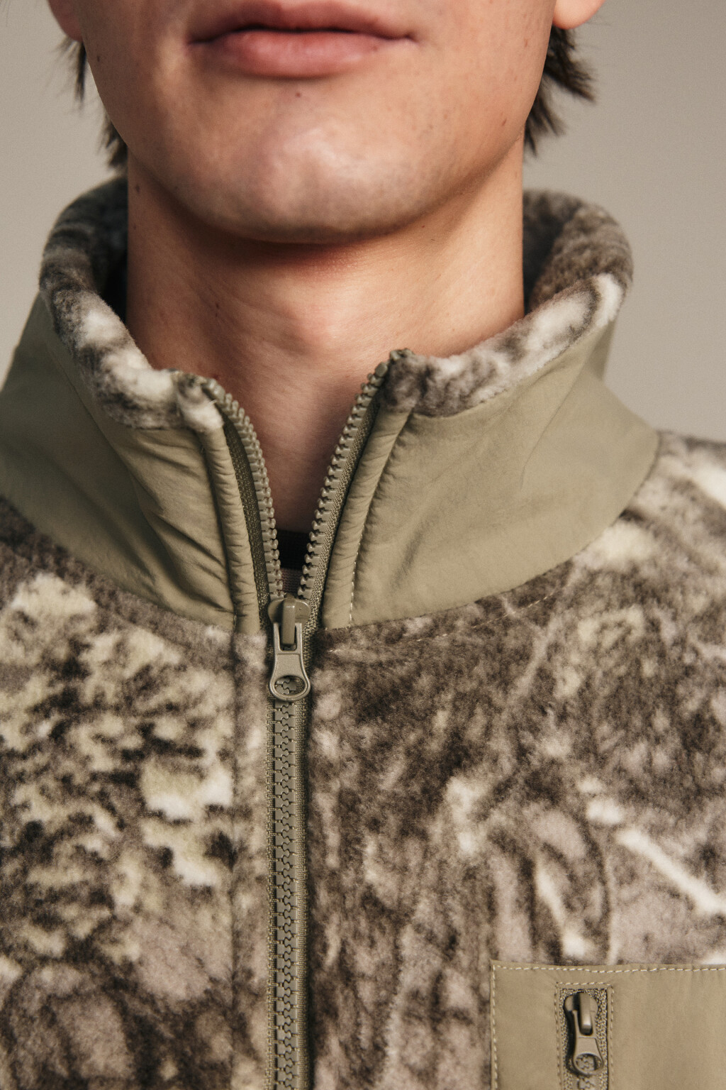 Толстовка на молнии флисовая с принтом - цвет серый - 6