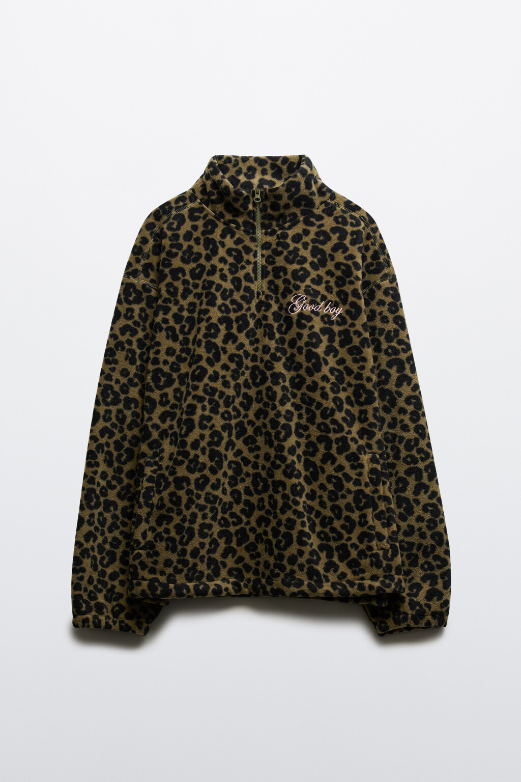 Толстовка на молнии флисовая с принтом - цвет зеленый - 9