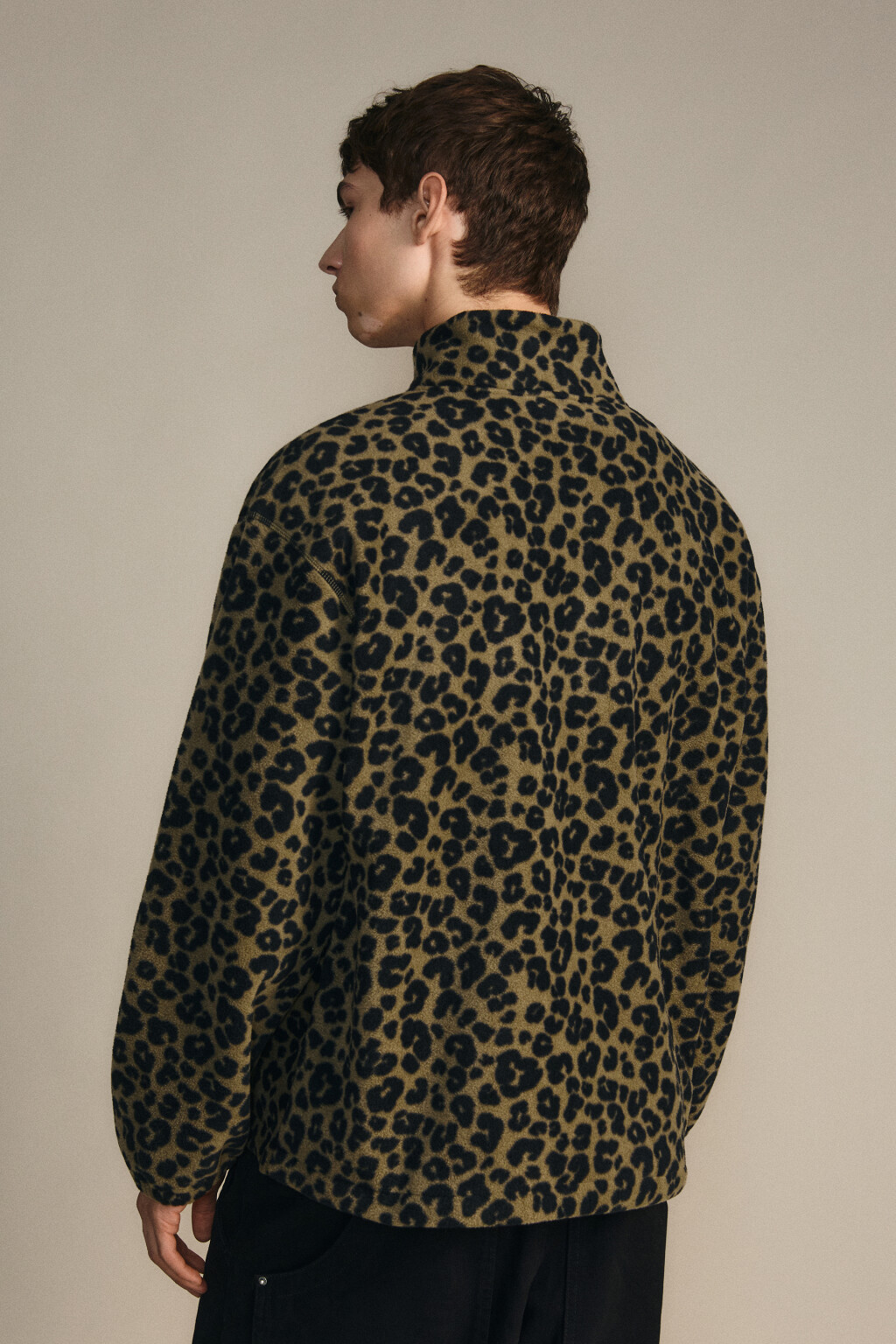 Толстовка на молнии флисовая с принтом - цвет зеленый - 4