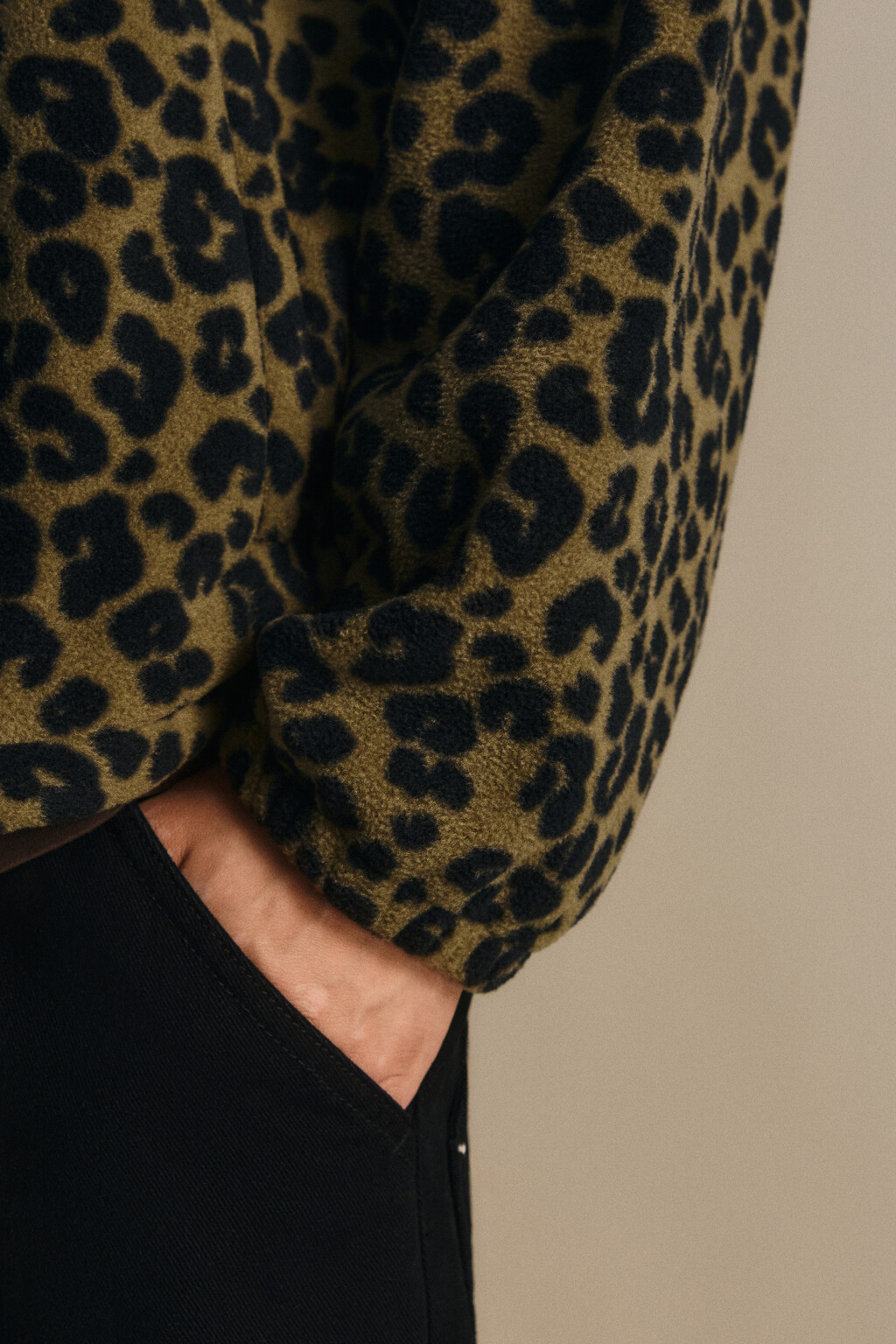 Толстовка на молнии флисовая с принтом - цвет зеленый - 7