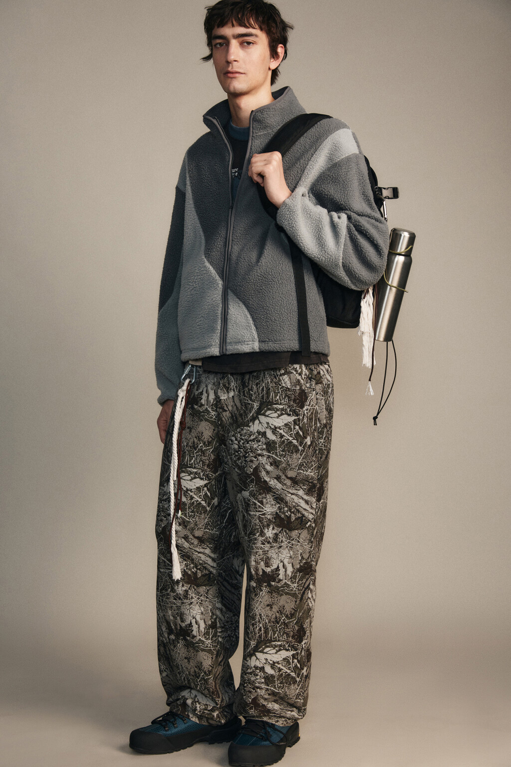 Толстовка флисовая на молнии - цвет серый - 1