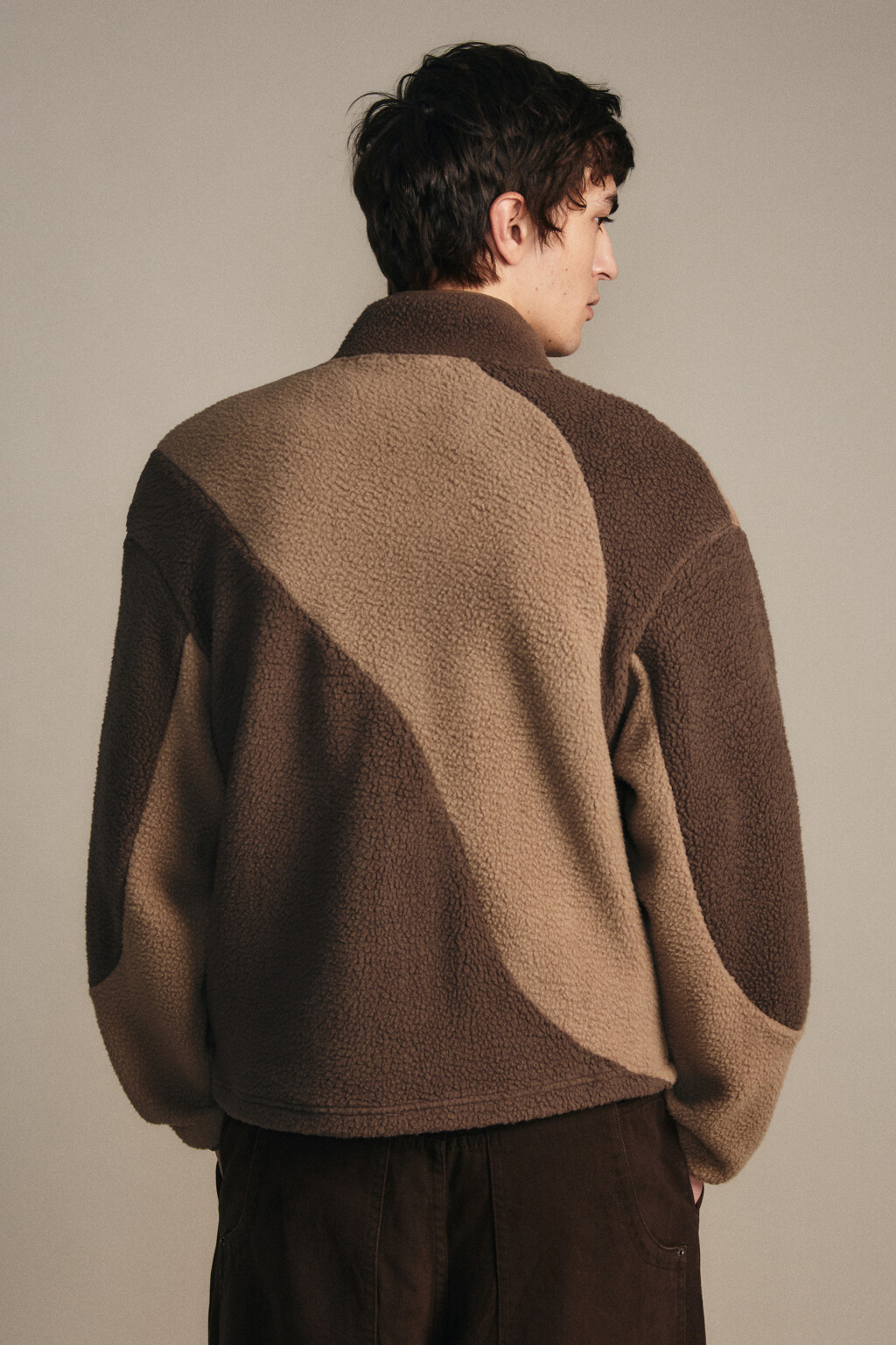 Толстовка флисовая на молнии - цвет коричневый - 4