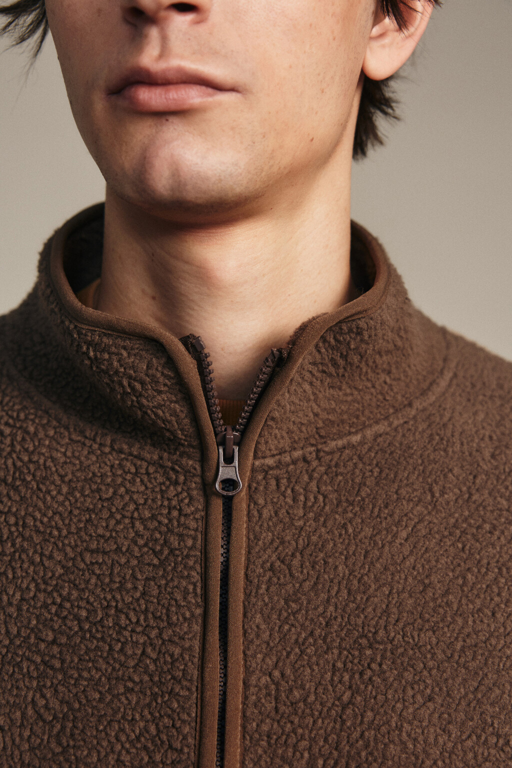 Толстовка флисовая на молнии - цвет коричневый - 6