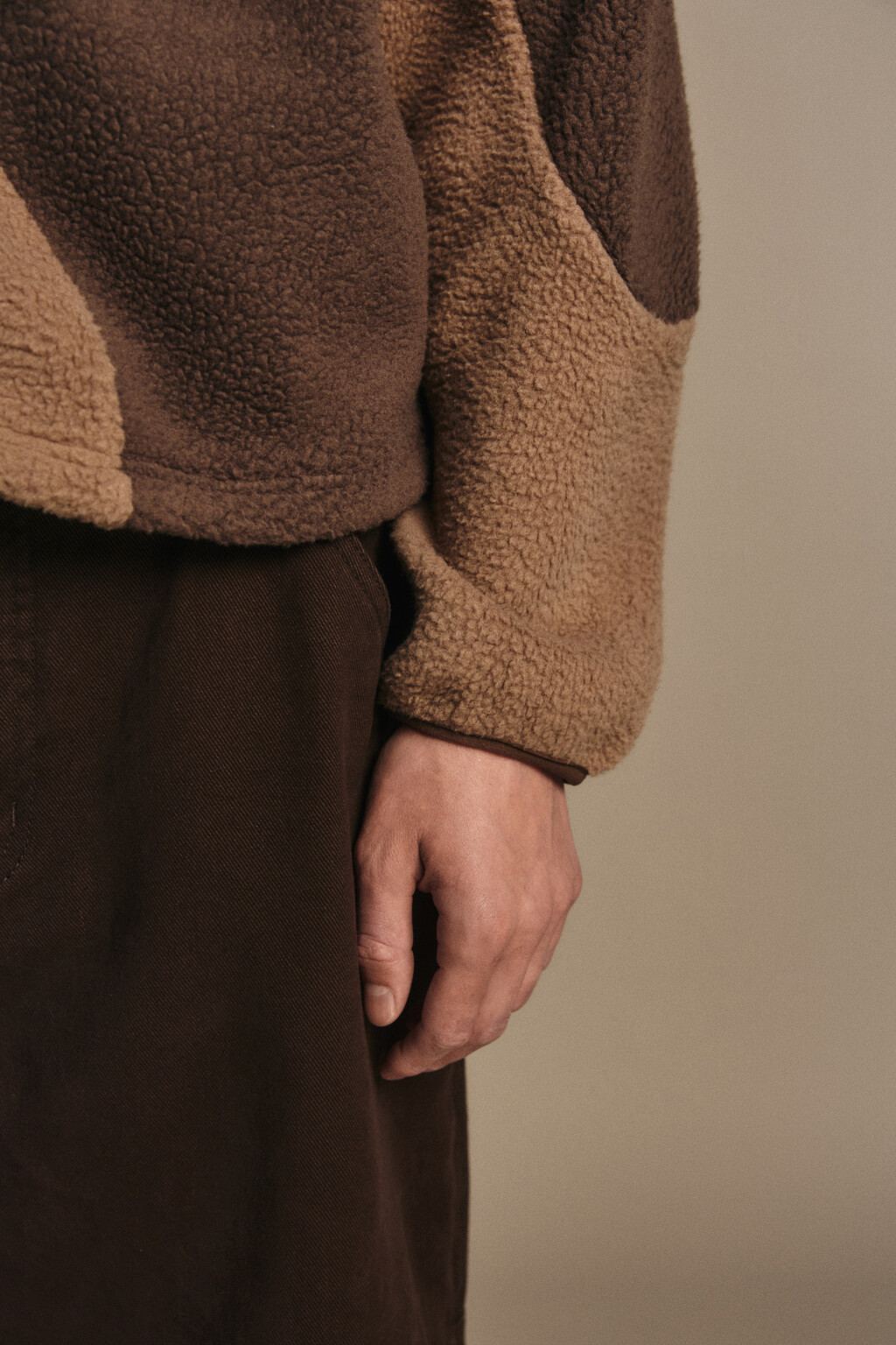 Толстовка флисовая на молнии - цвет коричневый - 7