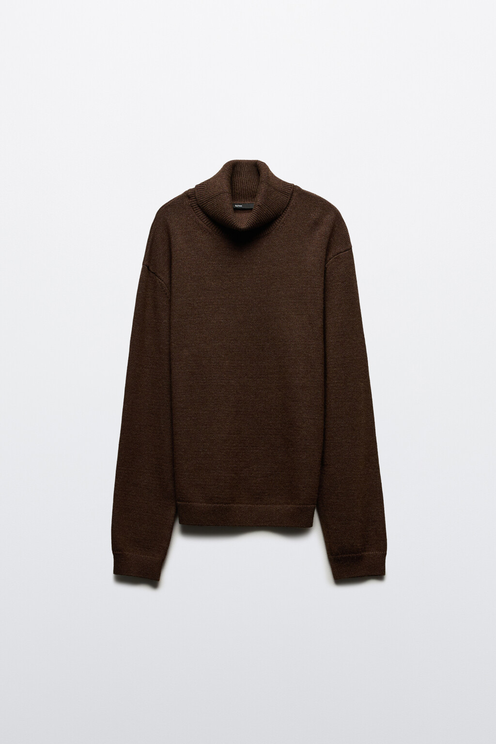 Свитер тонкий с воротником-стойкой - цвет коричневый - 7