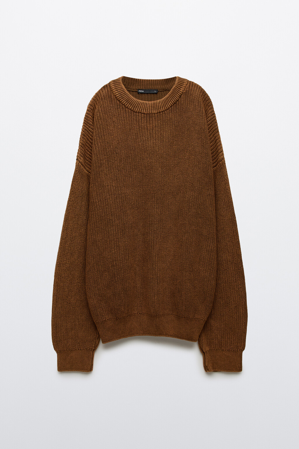 Джемпер вязаный с вареным эффектом - цвет коричневый - 8