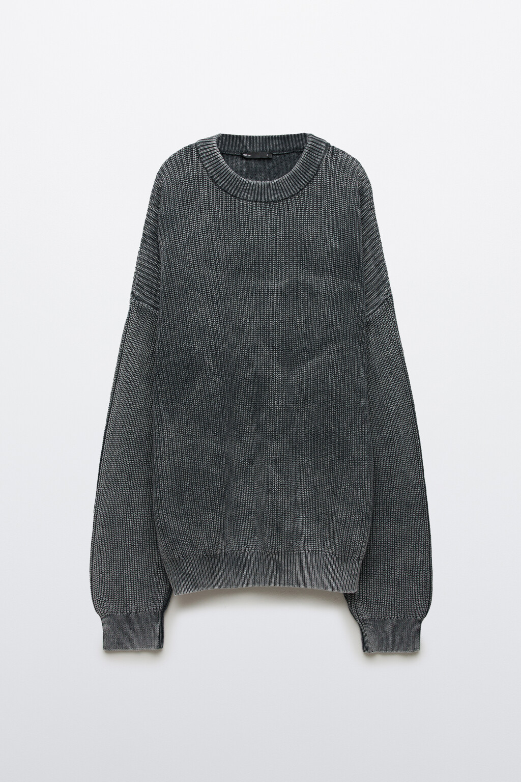 Джемпер вязаный с вареным эффектом - цвет серый - 8