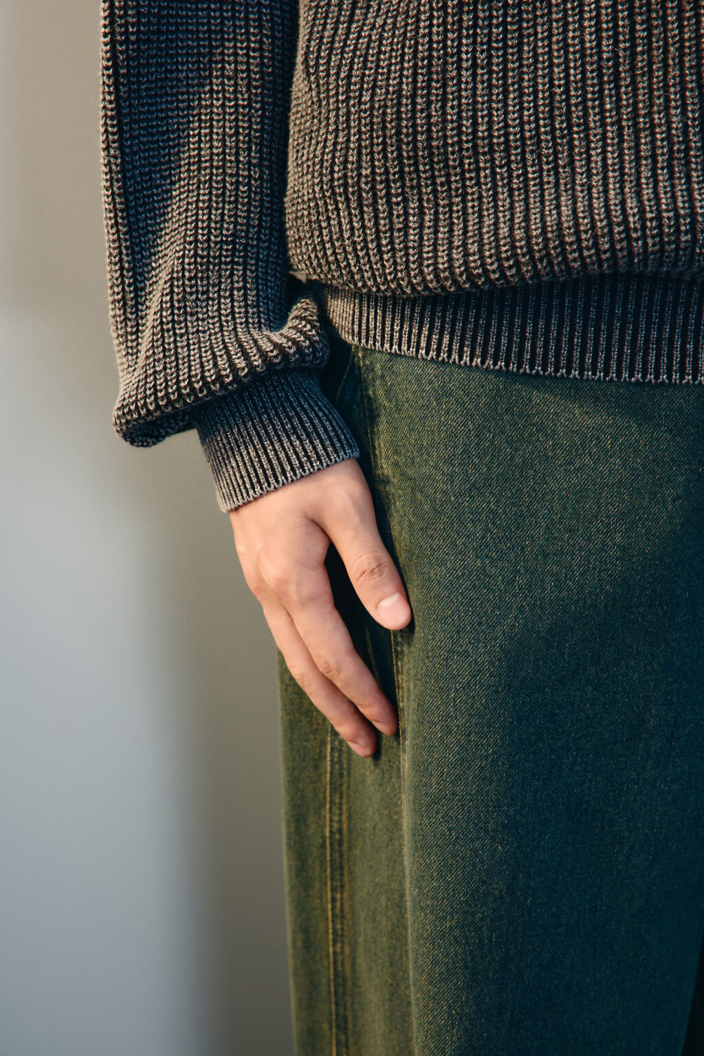 Джемпер вязаный с вареным эффектом - цвет синий - 5