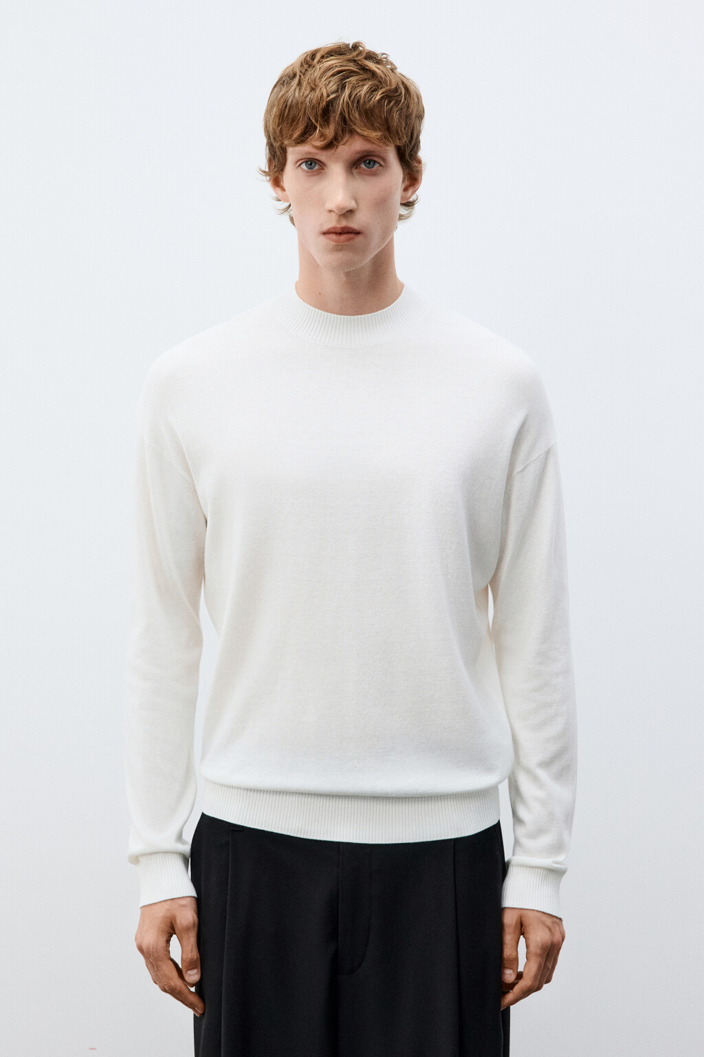 Джемпер тонкий вязаный - цвет белый - 2