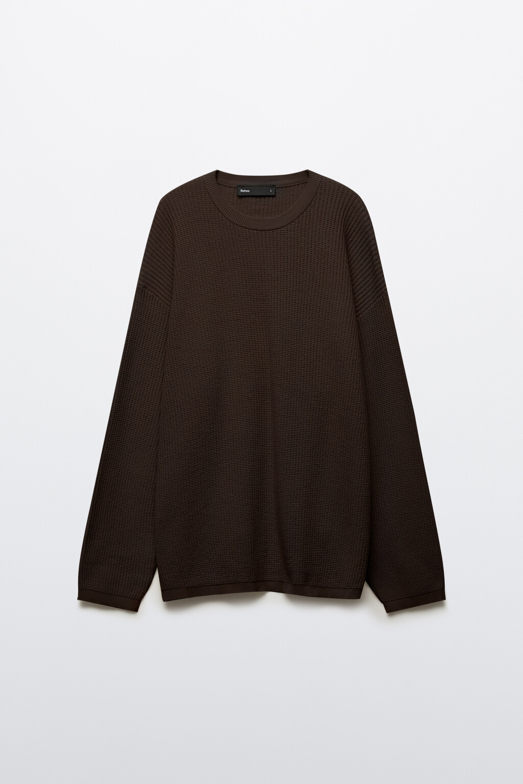 Джемпер вязаный хлопковый - цвет коричневый - 8
