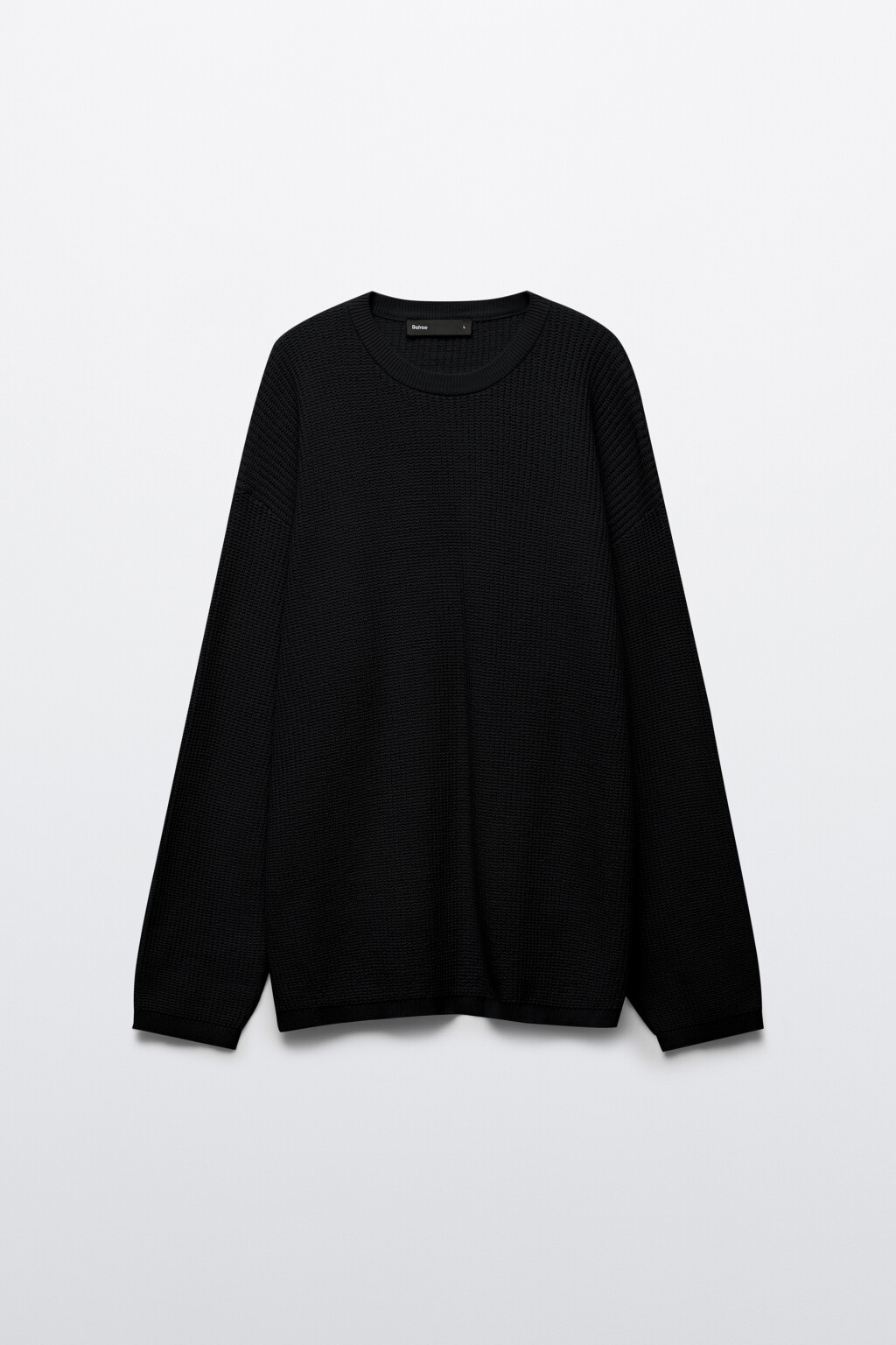Джемпер вязаный хлопковый - цвет черный - 8