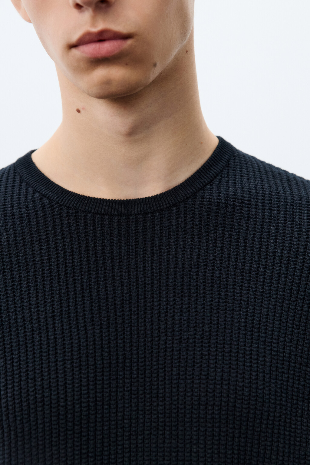 Джемпер вязаный хлопковый - цвет черный - 6