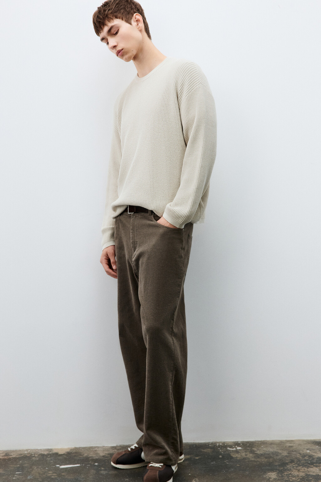 Джемпер вязаный хлопковый - цвет молочный - 2