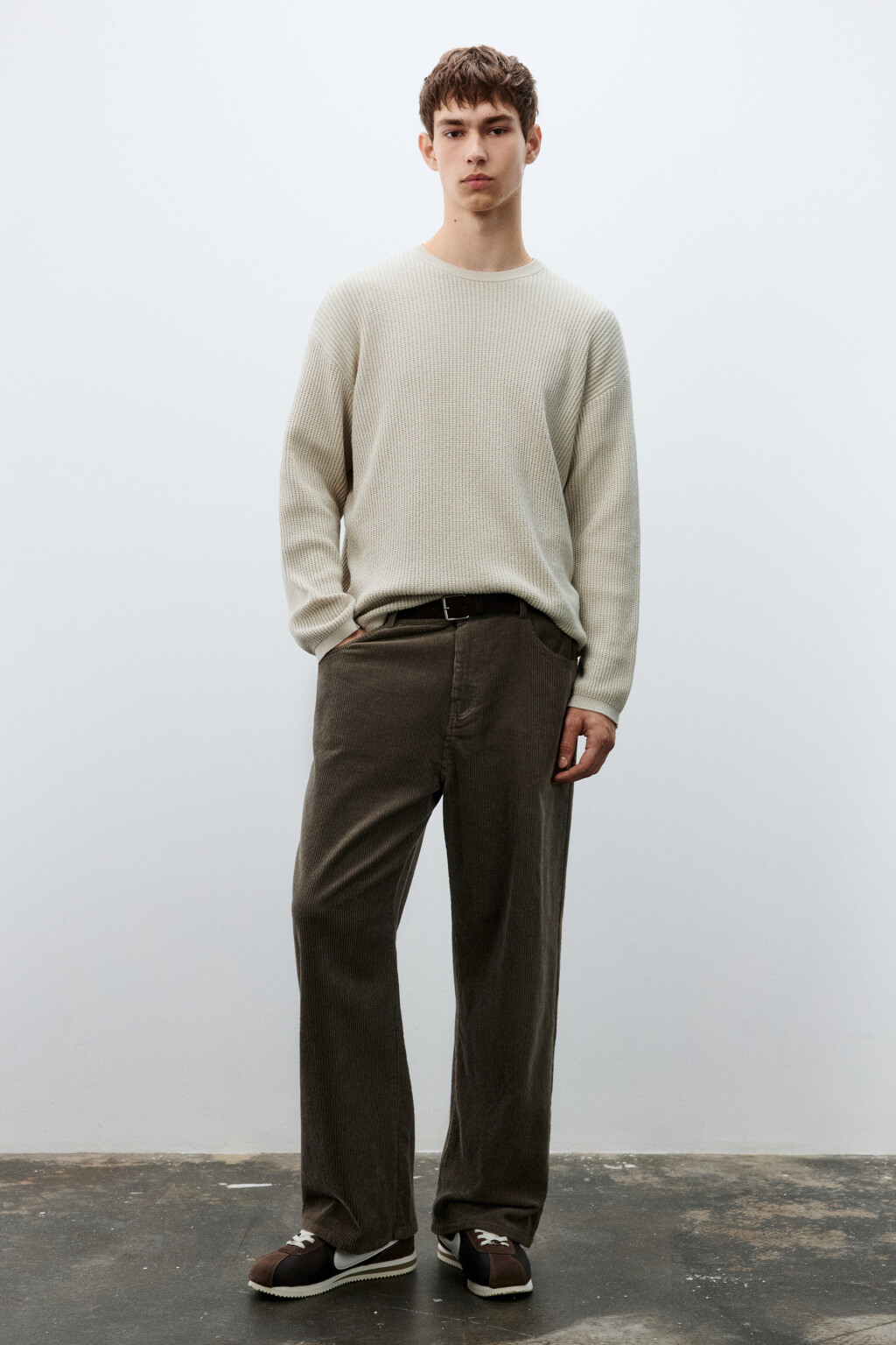 Джемпер вязаный хлопковый - цвет молочный - 5