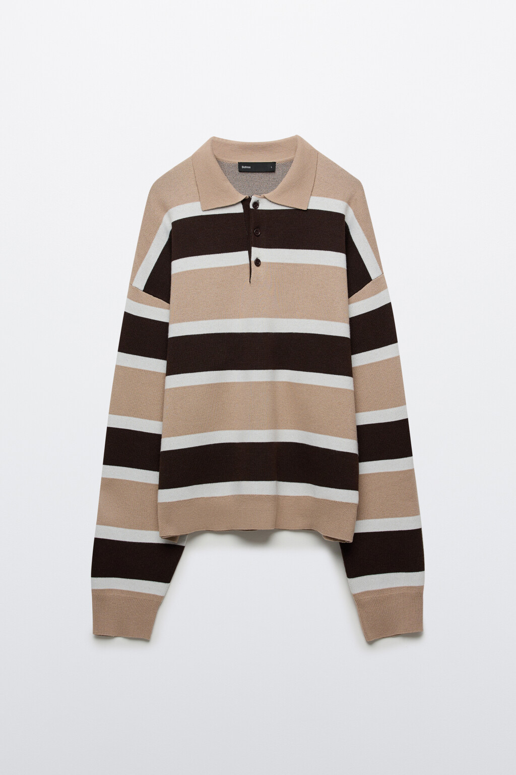 Джемпер-поло вязаный в полоску - цвет мультиколор - 7