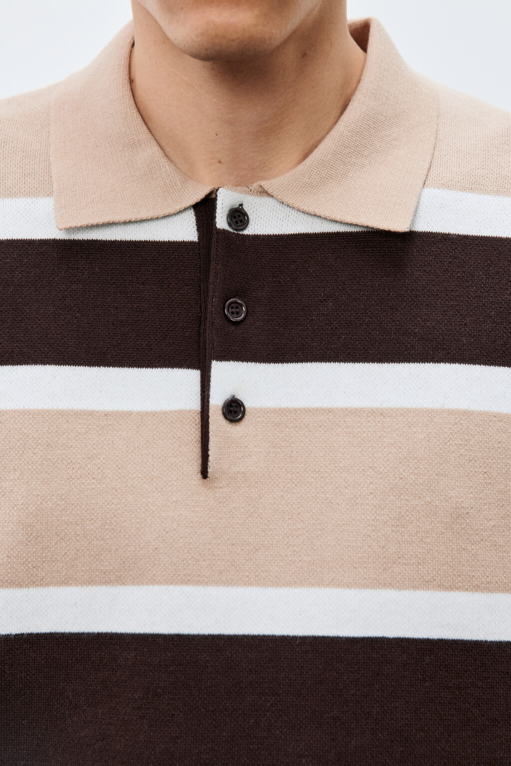 Джемпер-поло вязаный в полоску - цвет мультиколор - 5