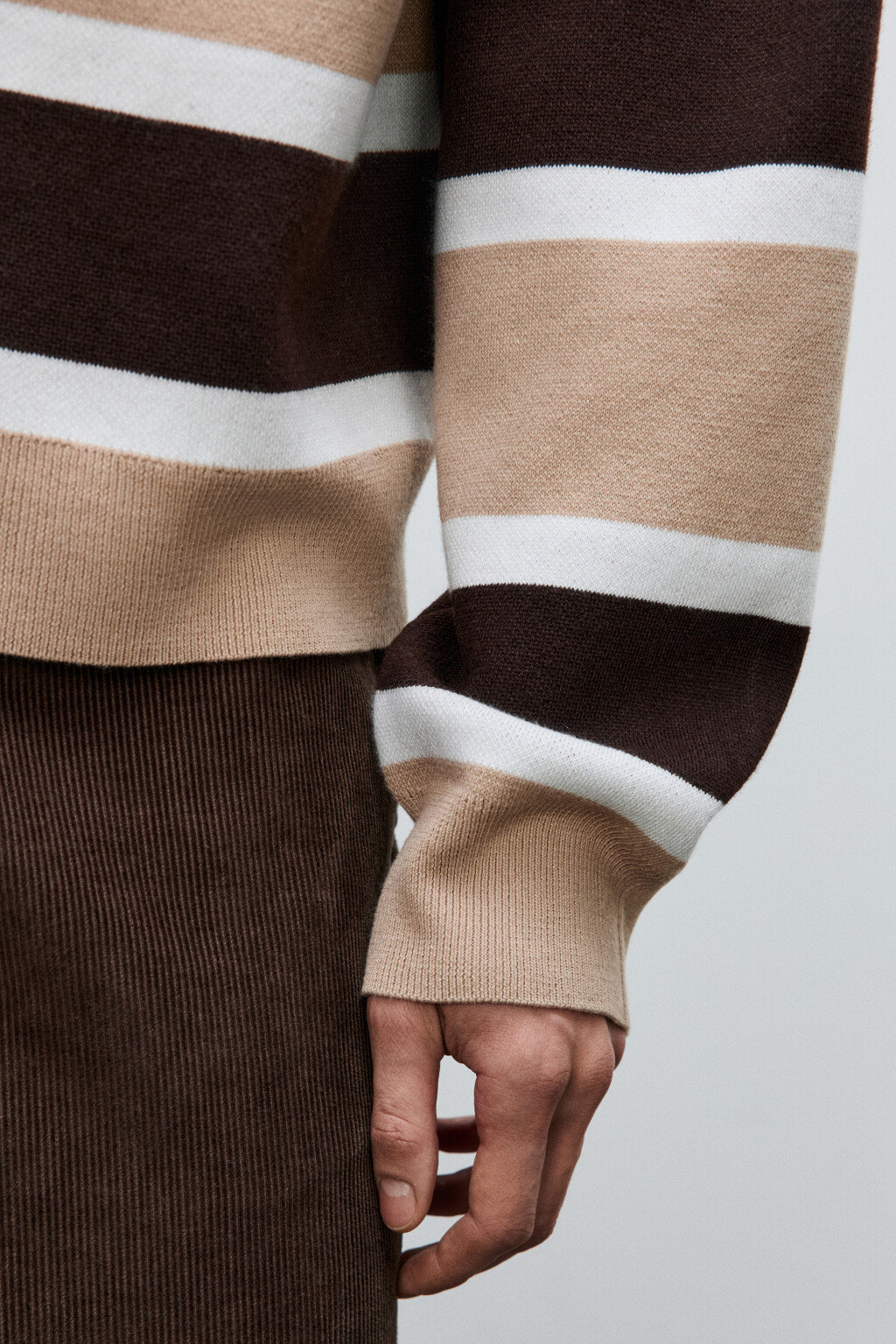 Джемпер-поло вязаный в полоску - цвет мультиколор - 6