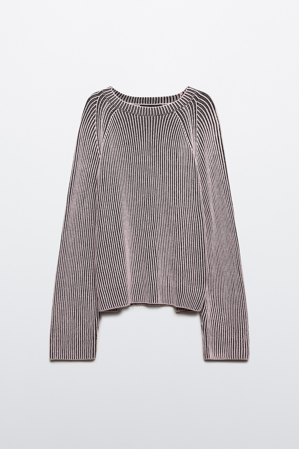 Джемпер вязаный в рубчик - цвет розовый - 7