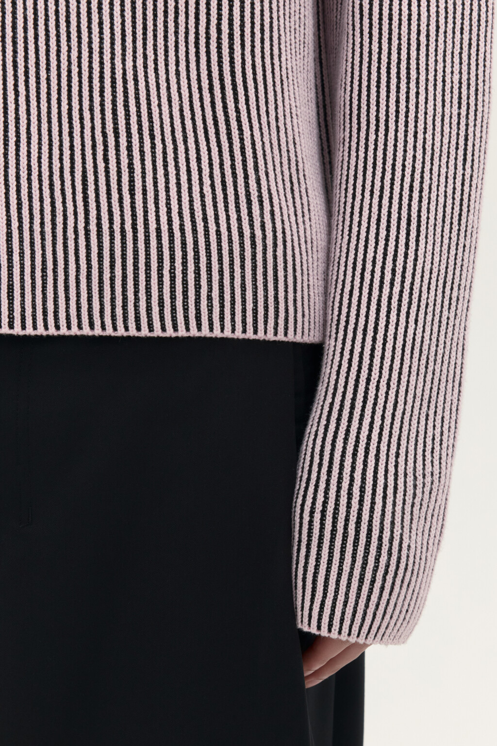 Джемпер вязаный в рубчик - цвет розовый - 6