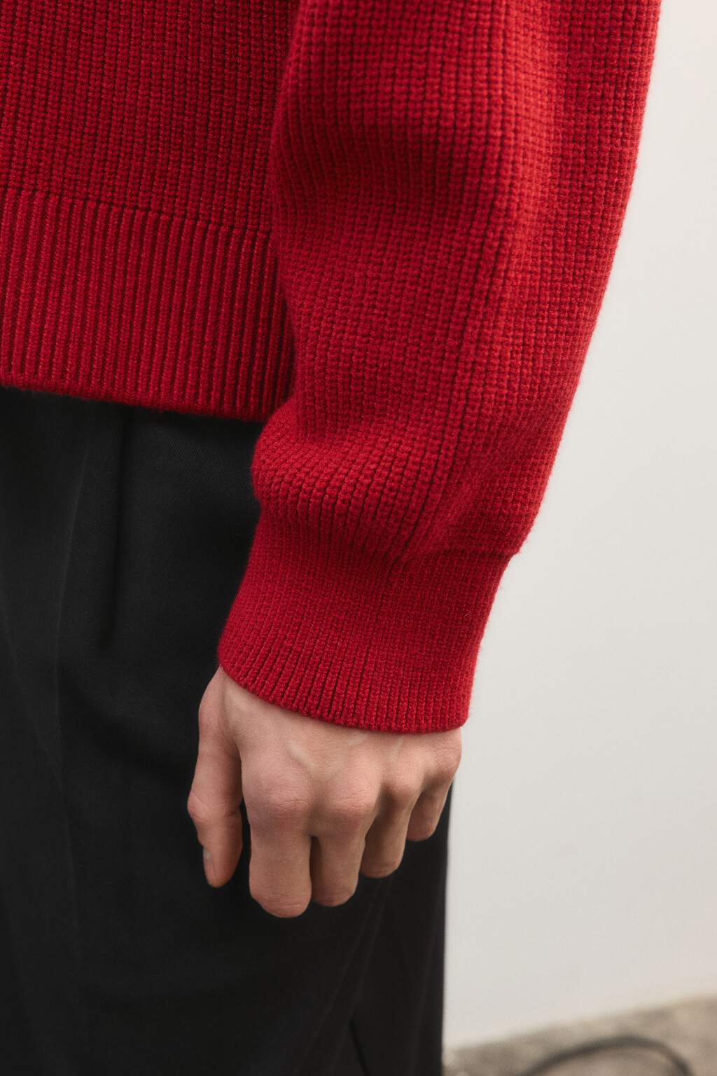 Джемпер-поло вязаный с вышивкой - цвет красный - 7