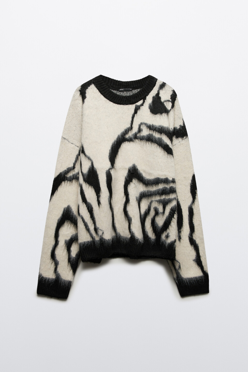 Джемпер вязаный с абстрактным принтом - цвет белый - 9