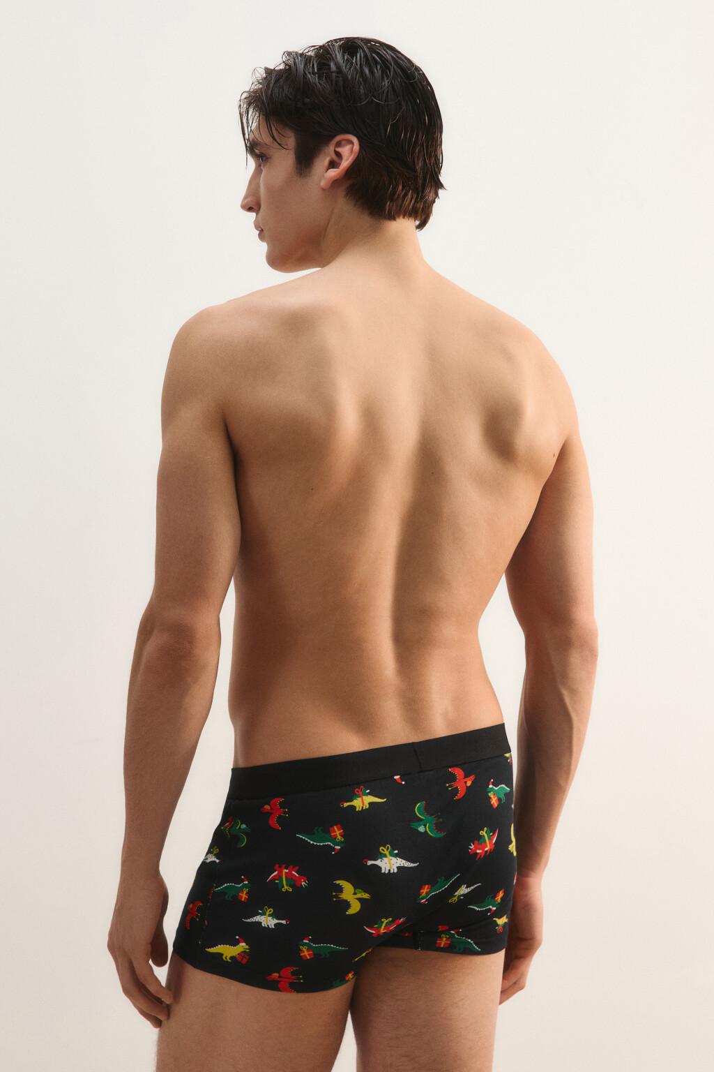 Трусы с новогодним принтом - цвет черный - 3