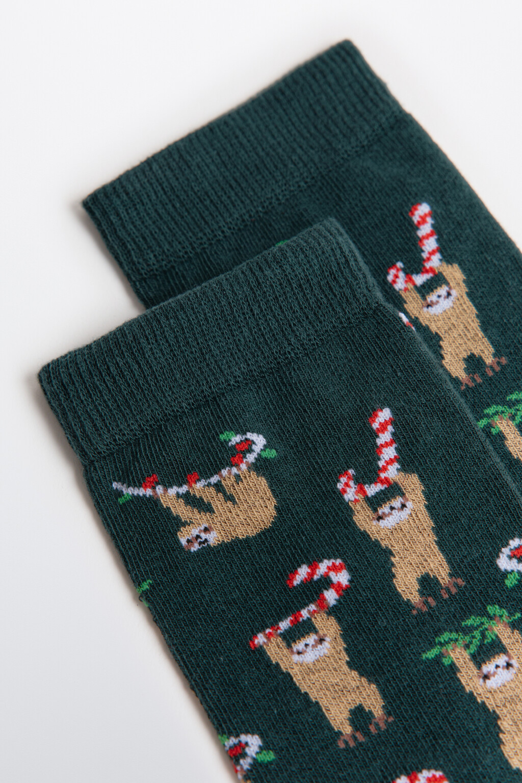 Носки с новогодним принтом - цвет зеленый - 2