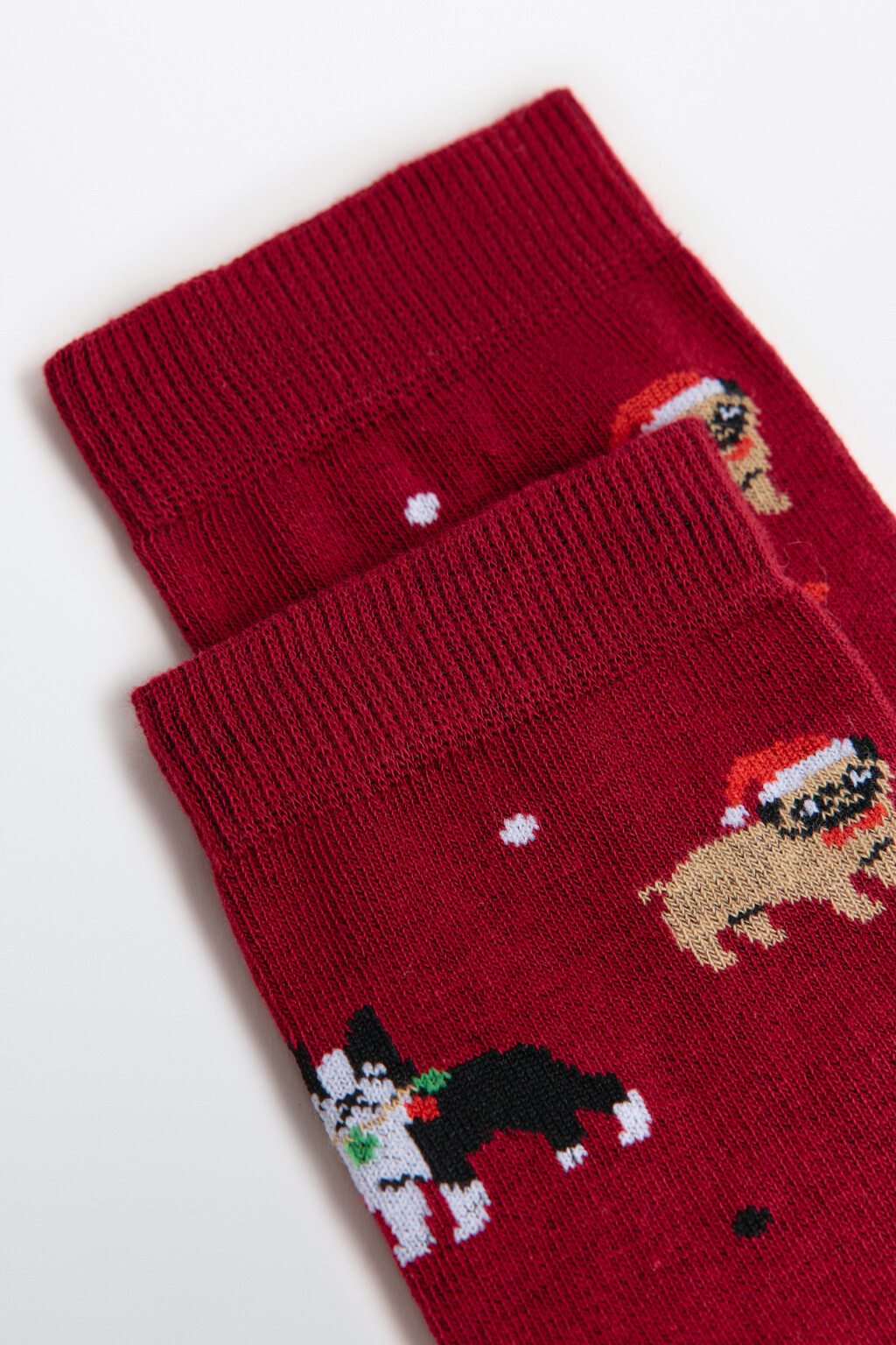 Носки с новогодним принтом - цвет бордовый - 2