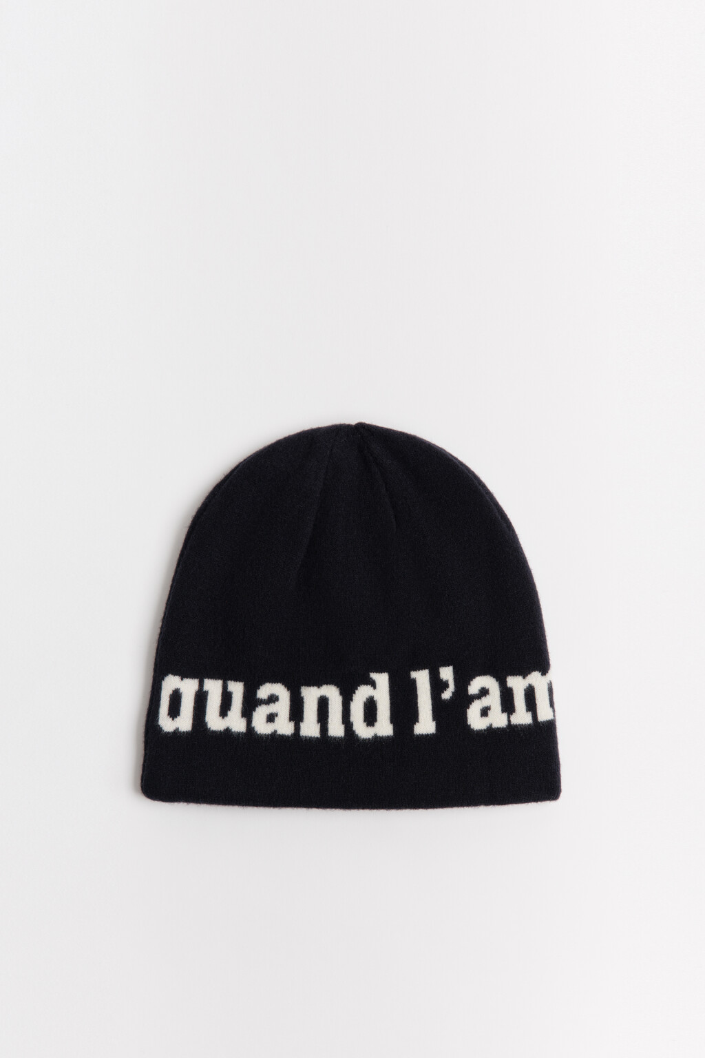 Шапка трикотажная с надписью - цвет черный - 5