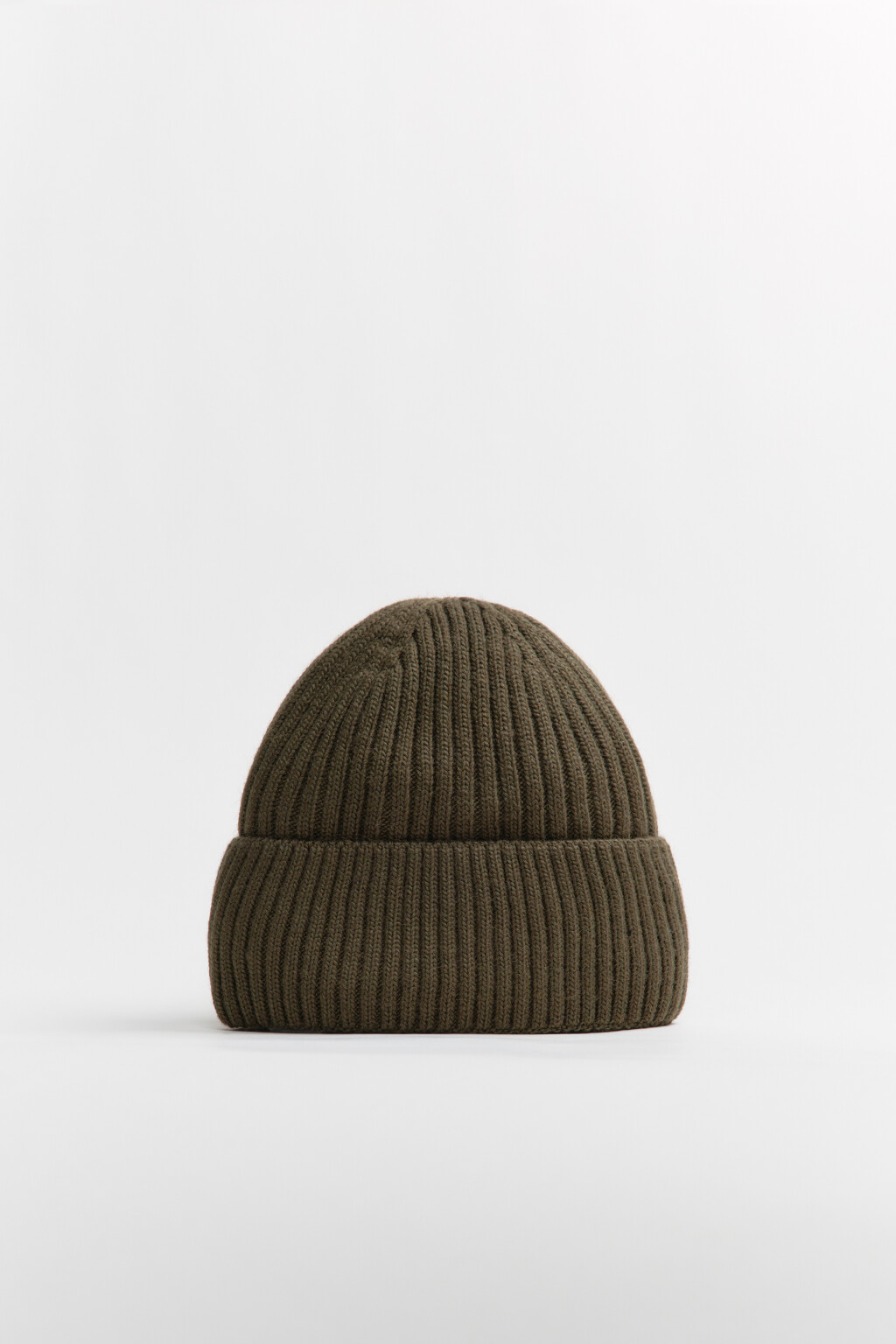 Шапка-бини шерстяная с утеплением - цвет зеленый - 3