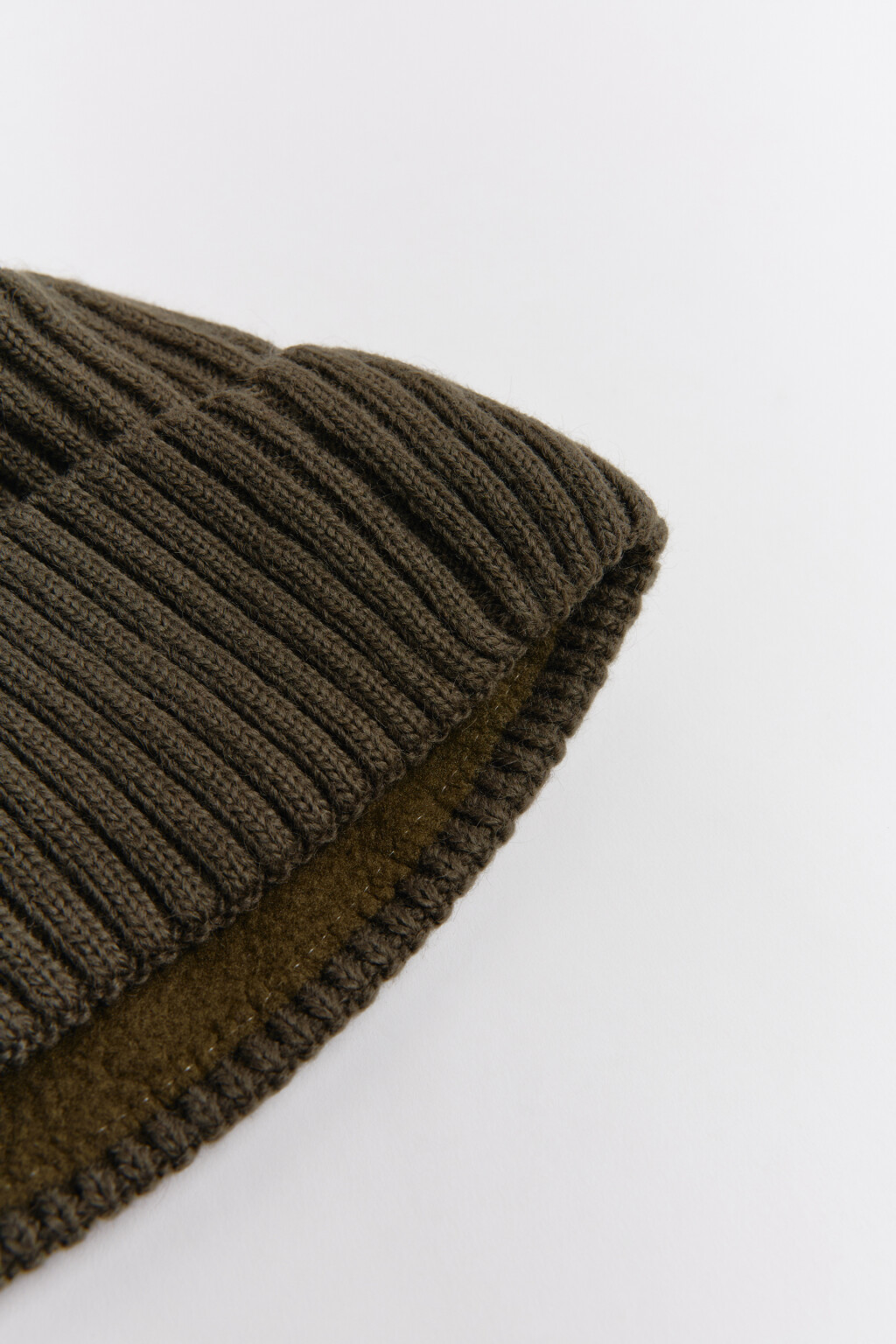 Шапка-бини шерстяная с утеплением - цвет зеленый - 5