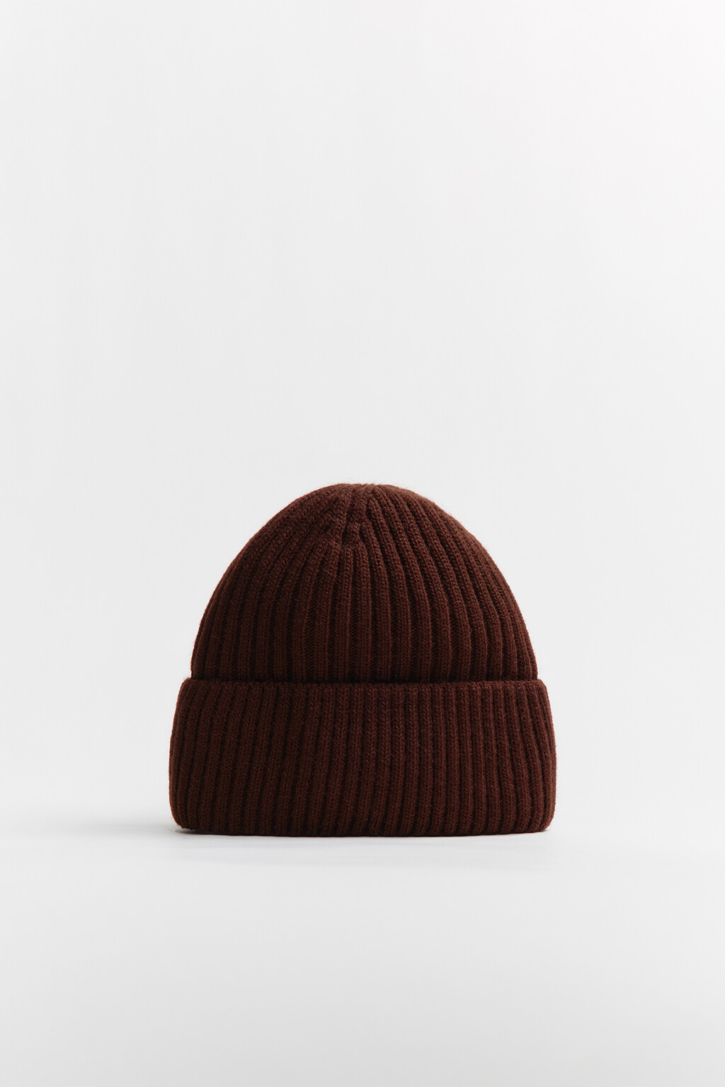 Шапка-бини шерстяная с утеплением - цвет коричневый - 3