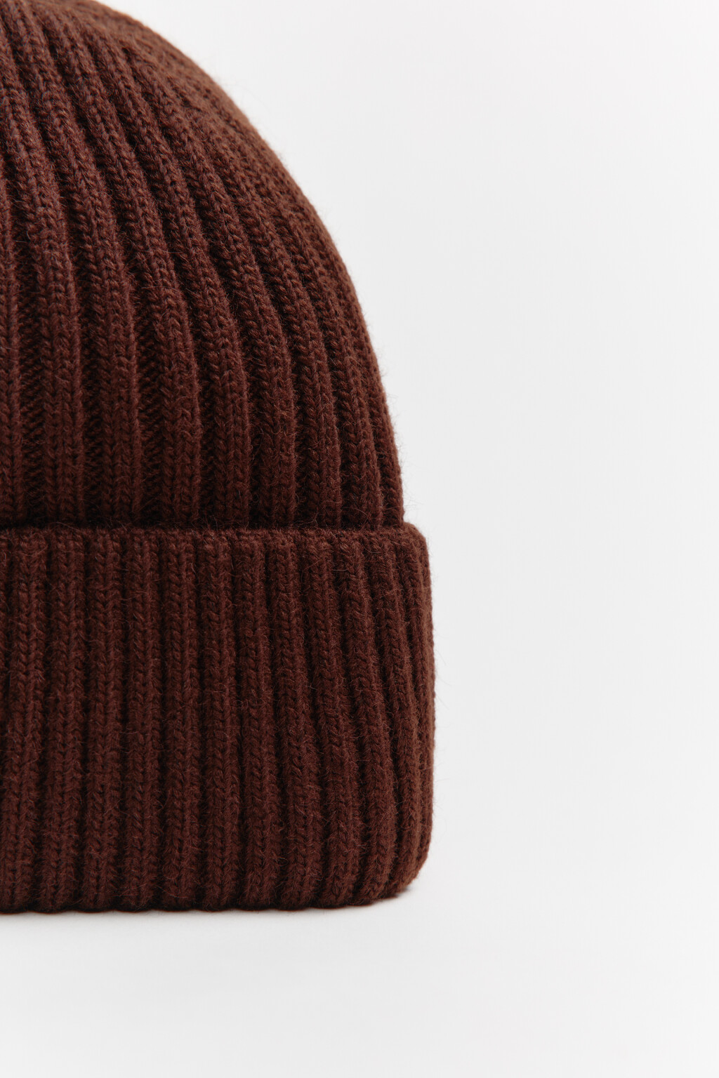 Шапка-бини шерстяная с утеплением - цвет коричневый - 4