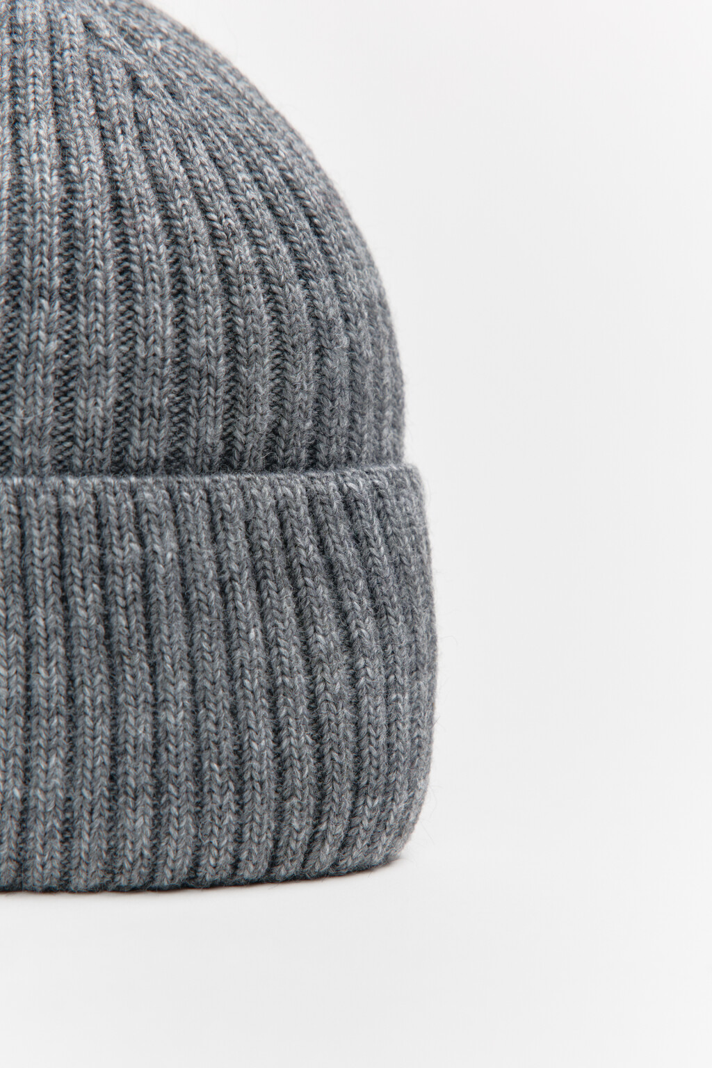 Шапка-бини шерстяная с утеплением - цвет серый - 4