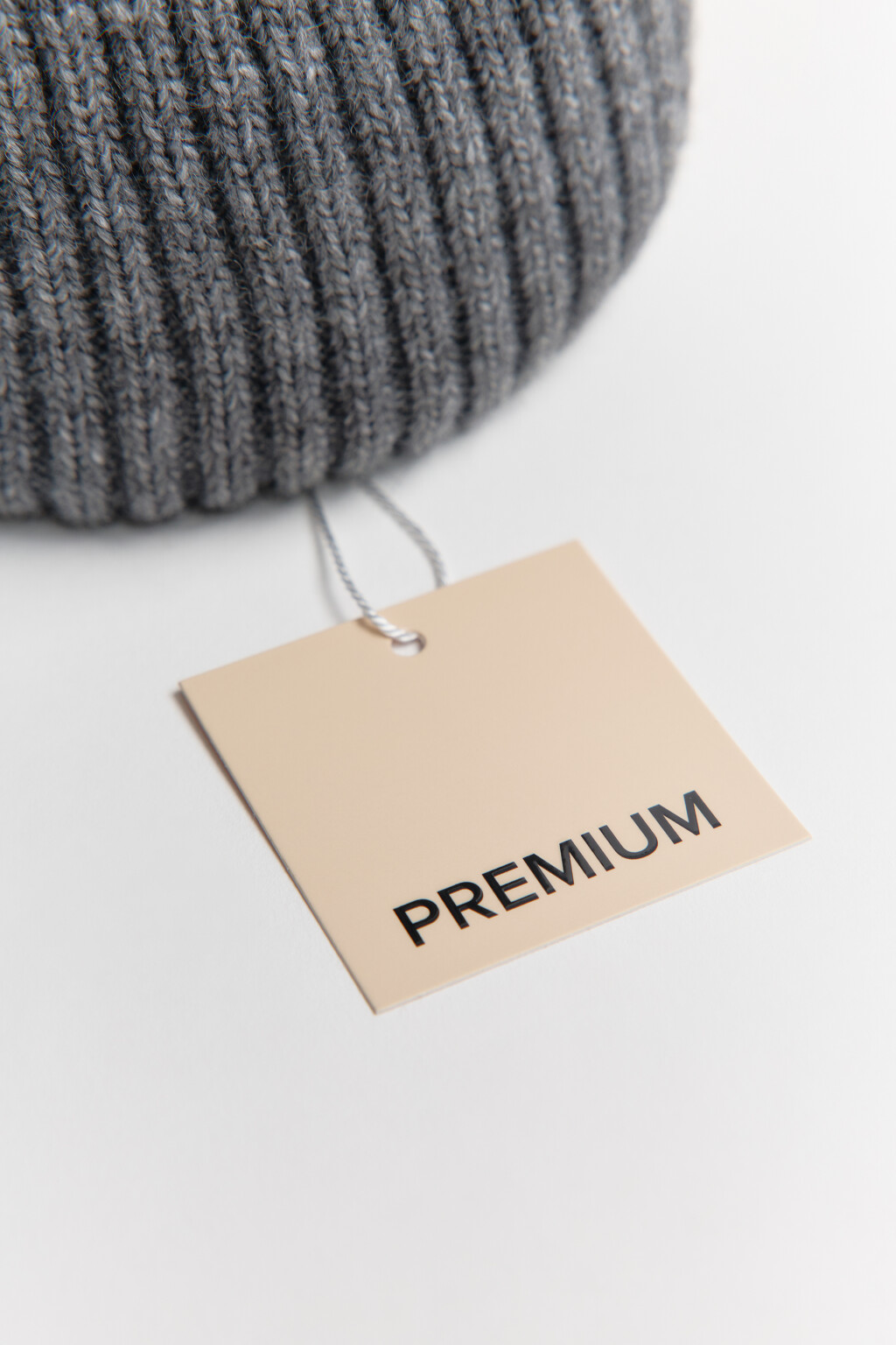 Шапка-бини шерстяная с утеплением - цвет серый - 5