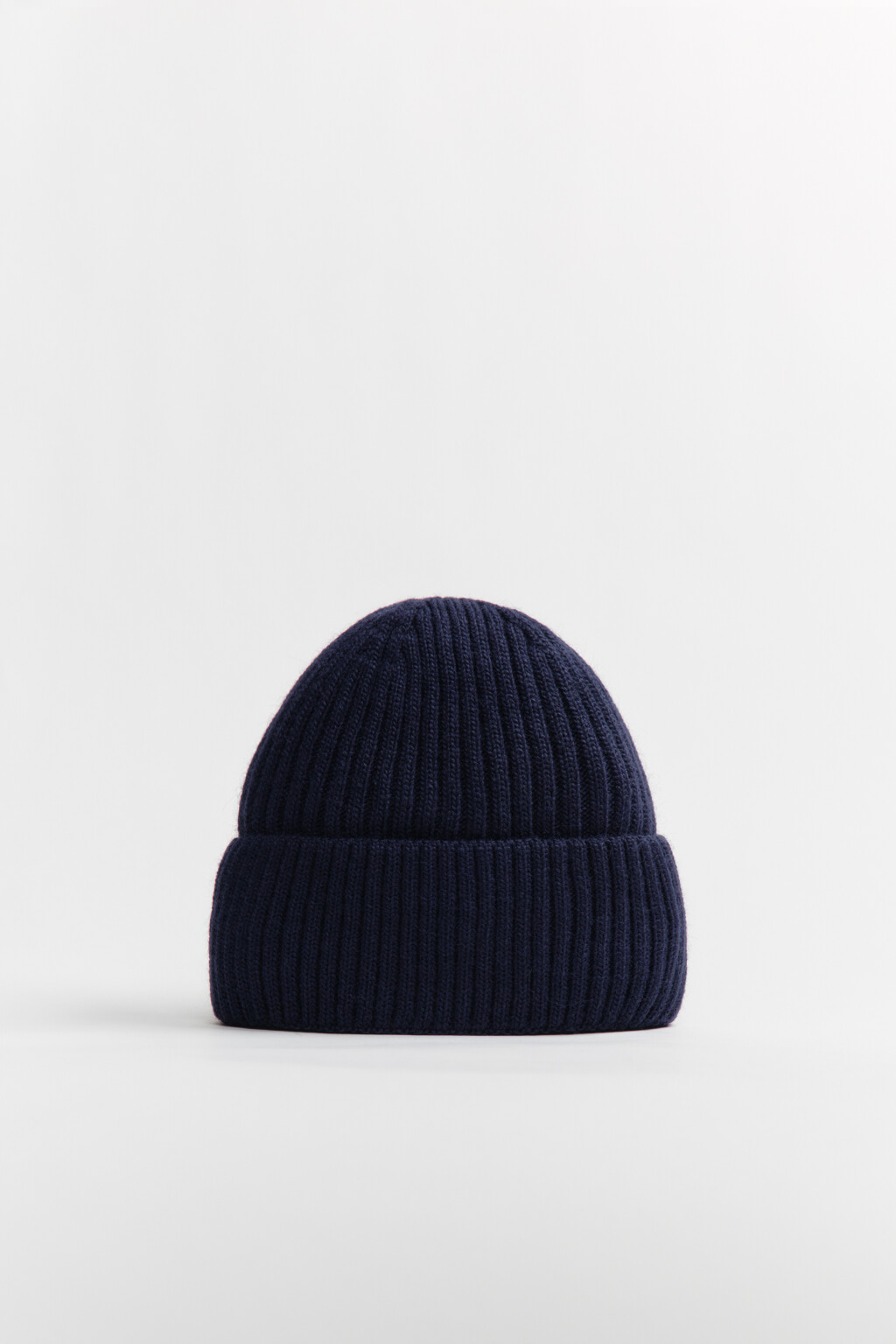 Шапка-бини шерстяная с утеплением - цвет синий - 3