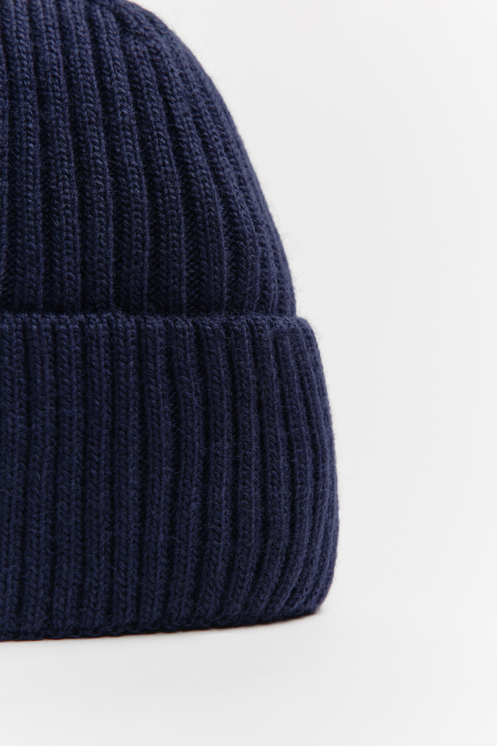Шапка-бини шерстяная с утеплением - цвет синий - 4