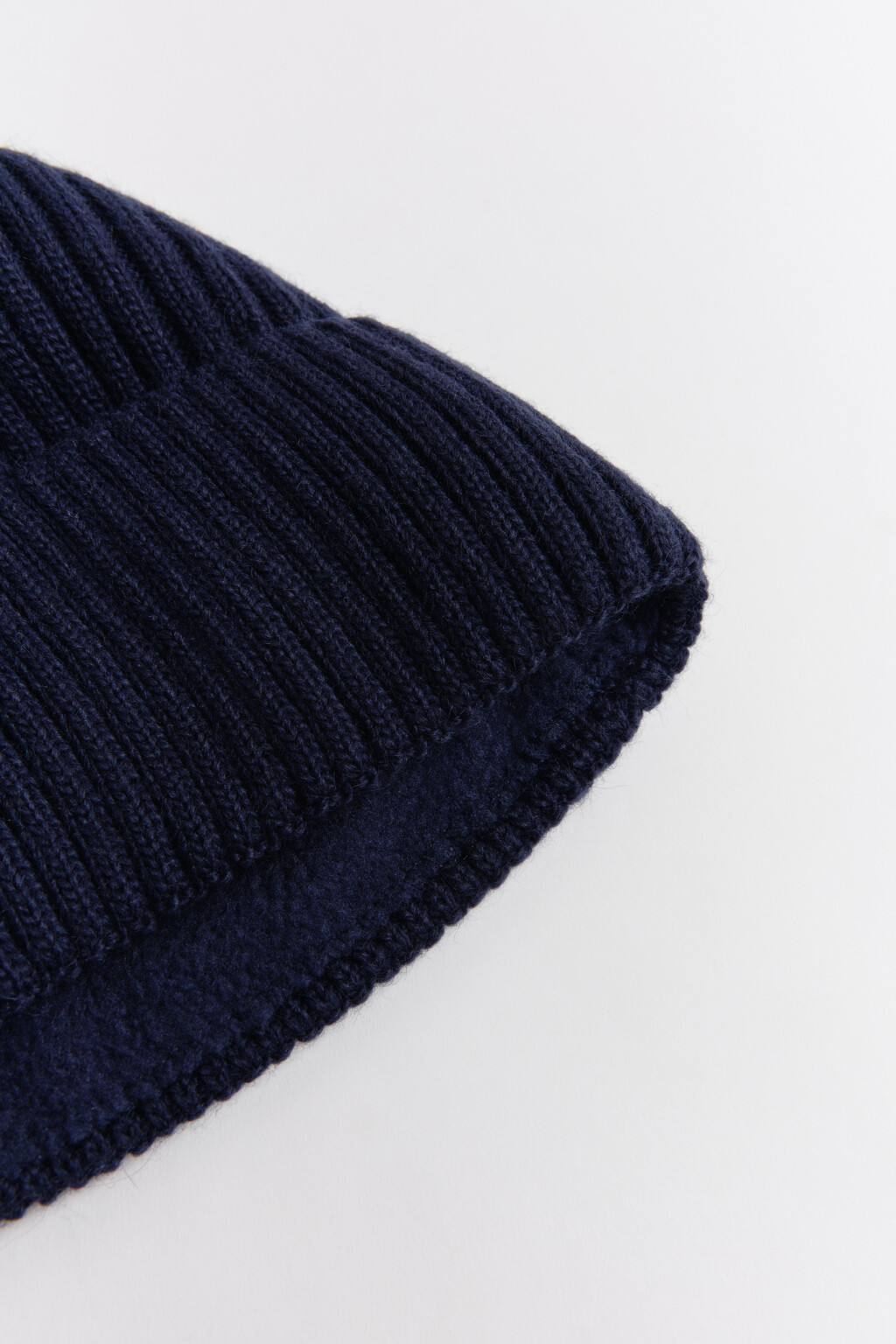 Шапка-бини шерстяная с утеплением - цвет синий - 5