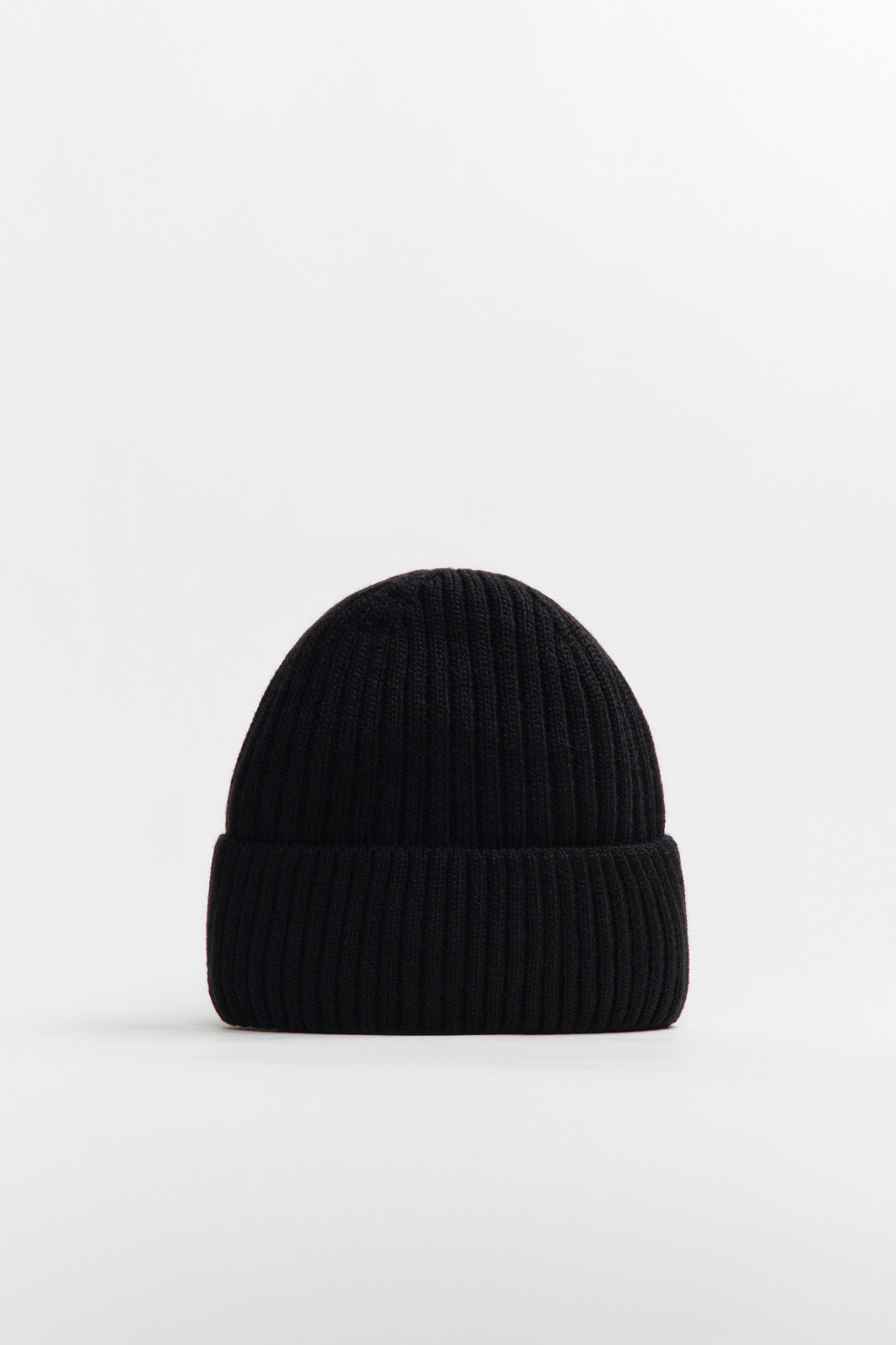Шапка-бини шерстяная с утеплением - цвет черный - 3