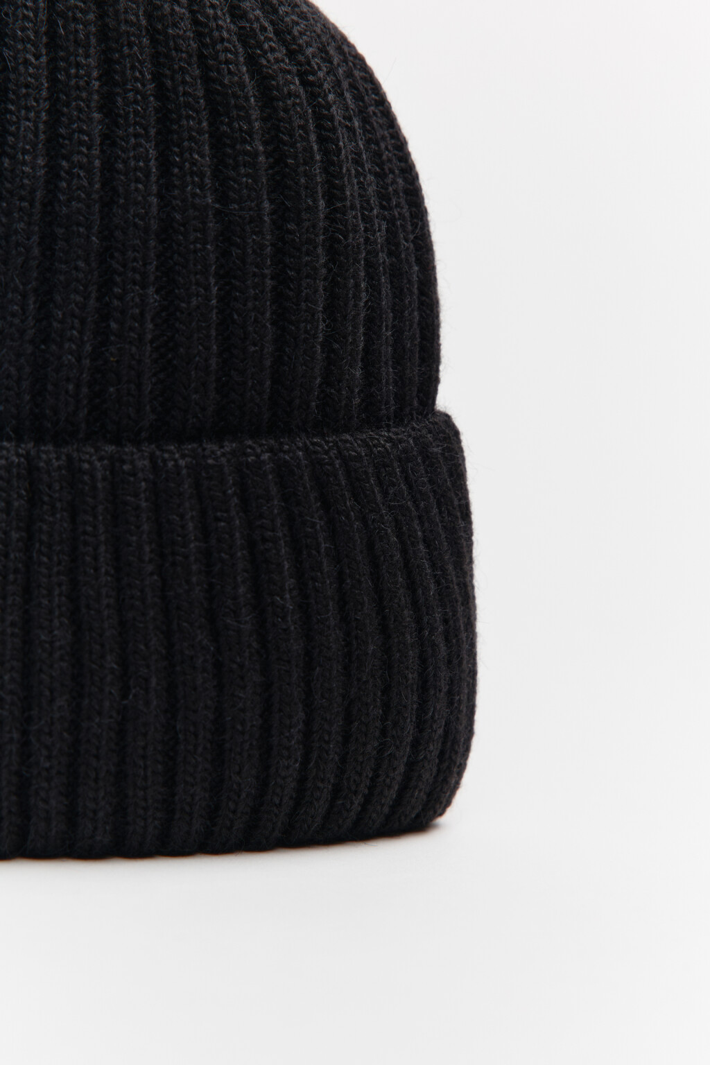 Шапка-бини шерстяная с утеплением - цвет черный - 4