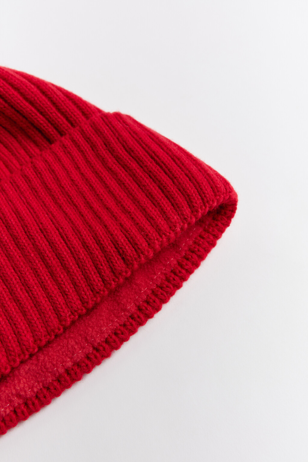 Шапка-бини шерстяная с утеплением - цвет красный - 6