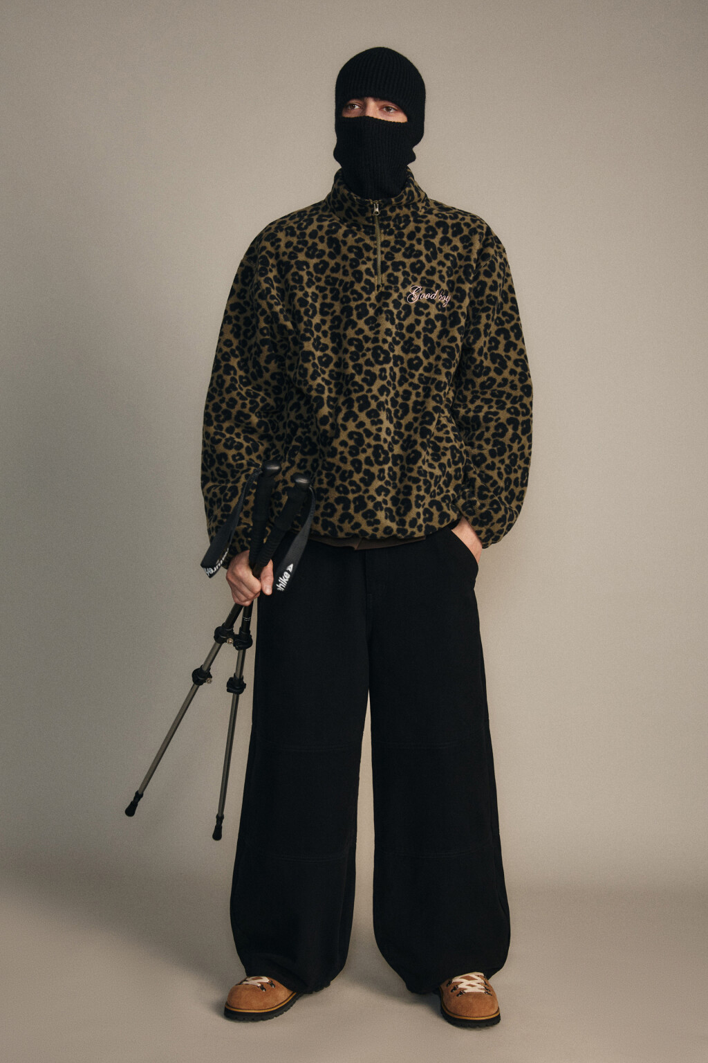 Шапка-балаклава трикотажная - цвет черный - 2