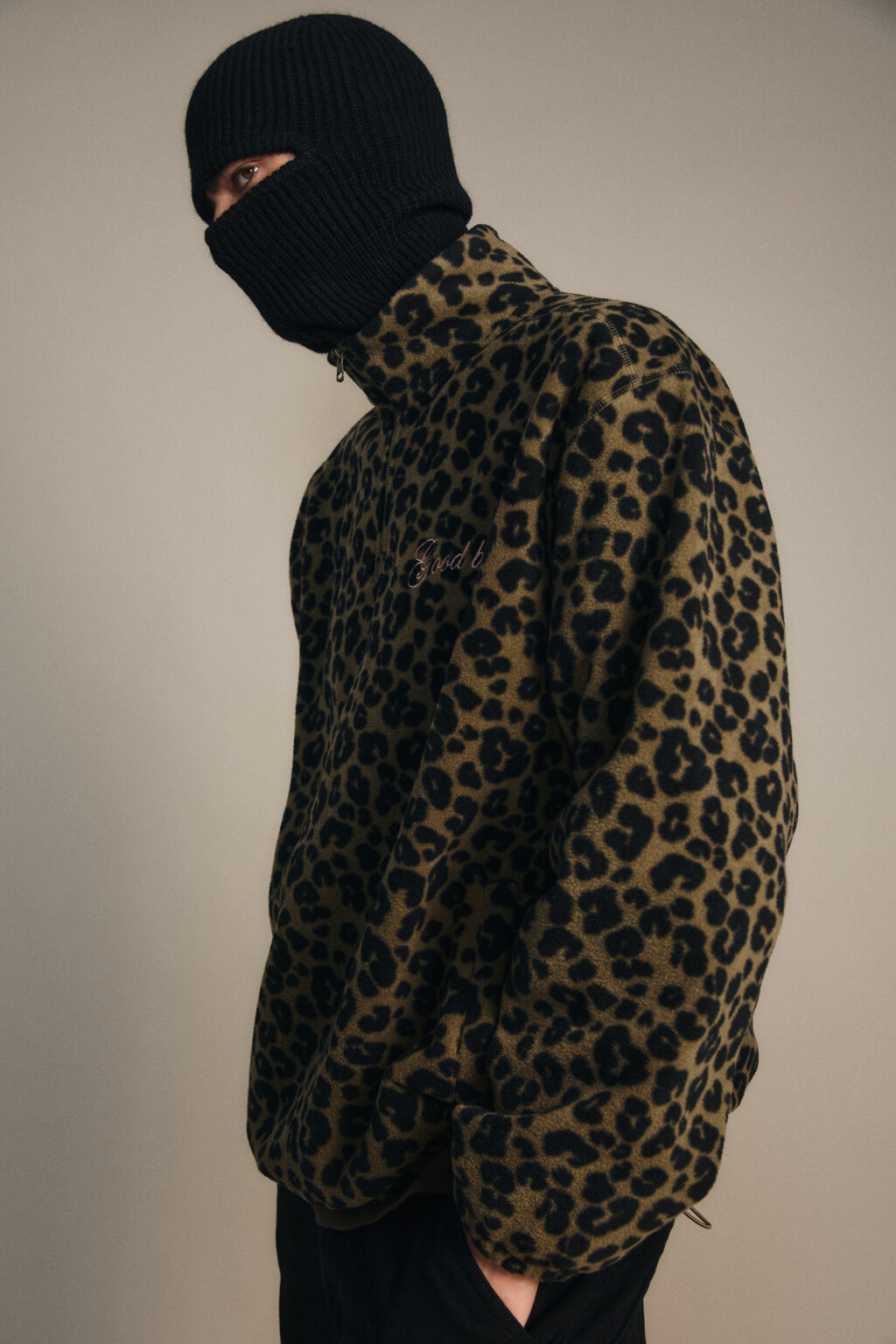 Шапка-балаклава трикотажная - цвет черный - 3